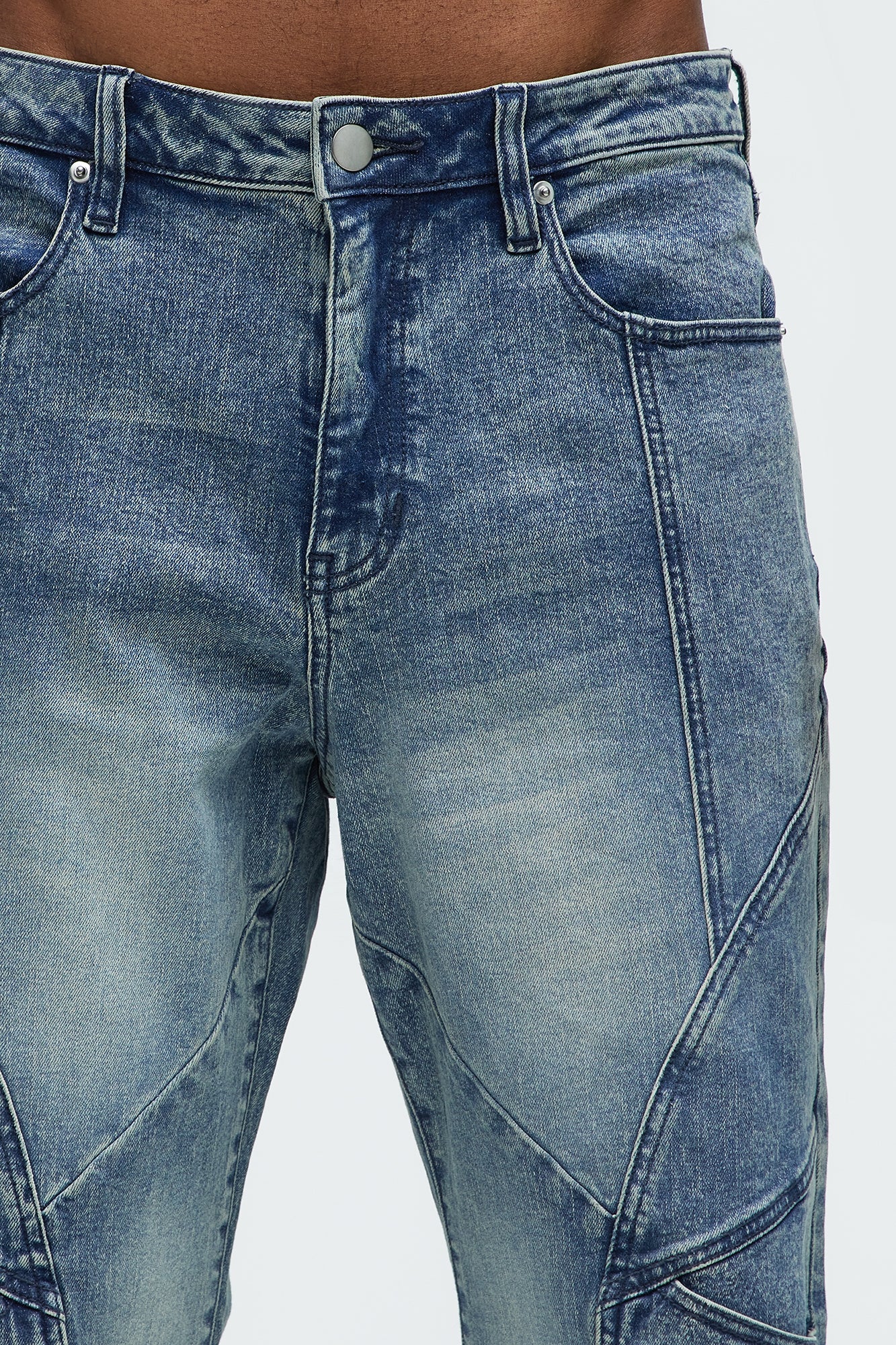 Trent Straight Utility Jeans - Medium Wash