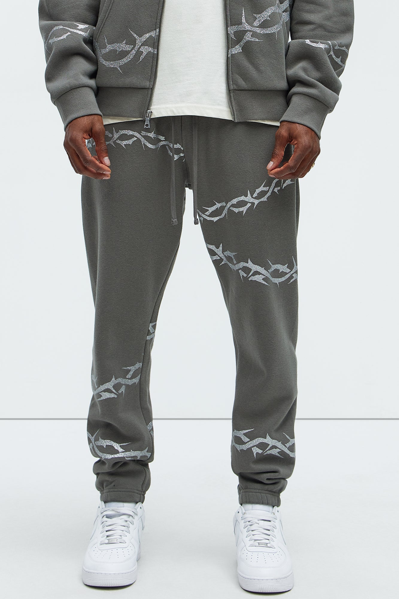 Tyson Barbed Wire Oversized Heavy Jogger - Charcoal