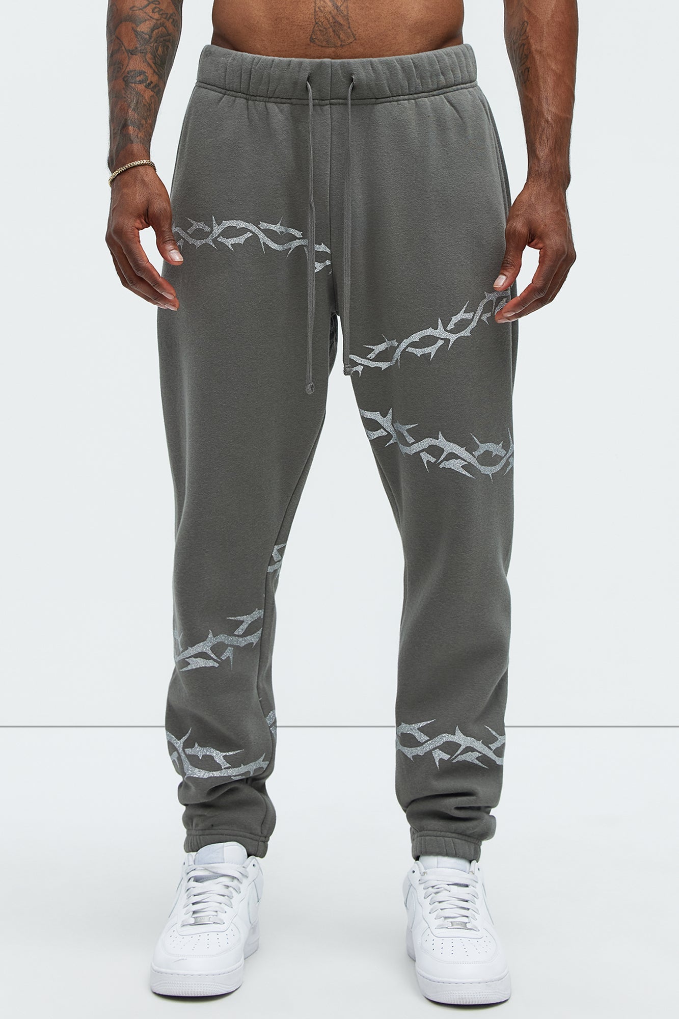 Tyson Barbed Wire Oversized Heavy Jogger - Charcoal