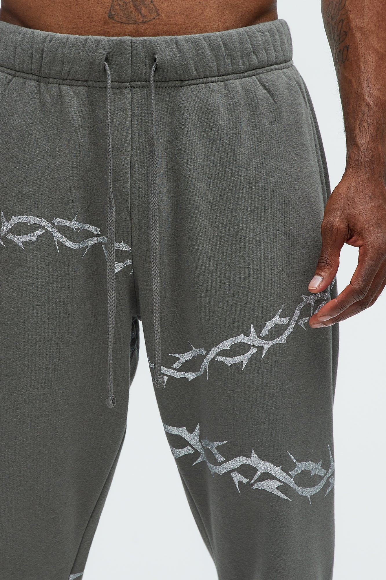 Tyson Barbed Wire Oversized Heavy Jogger - Charcoal
