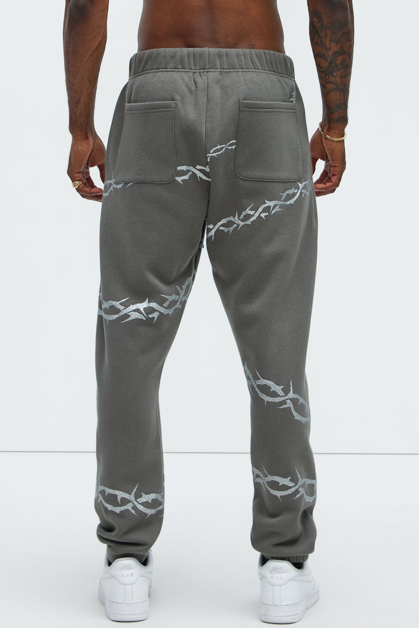 Tyson Barbed Wire Oversized Heavy Jogger - Charcoal