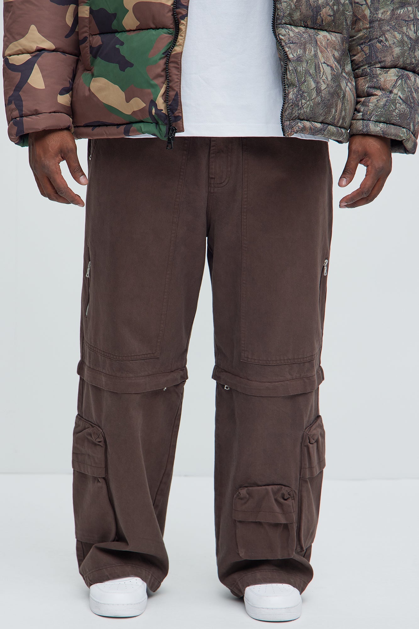 Maybe Next Time Zip Off Baggy Cargo Pants - Brown