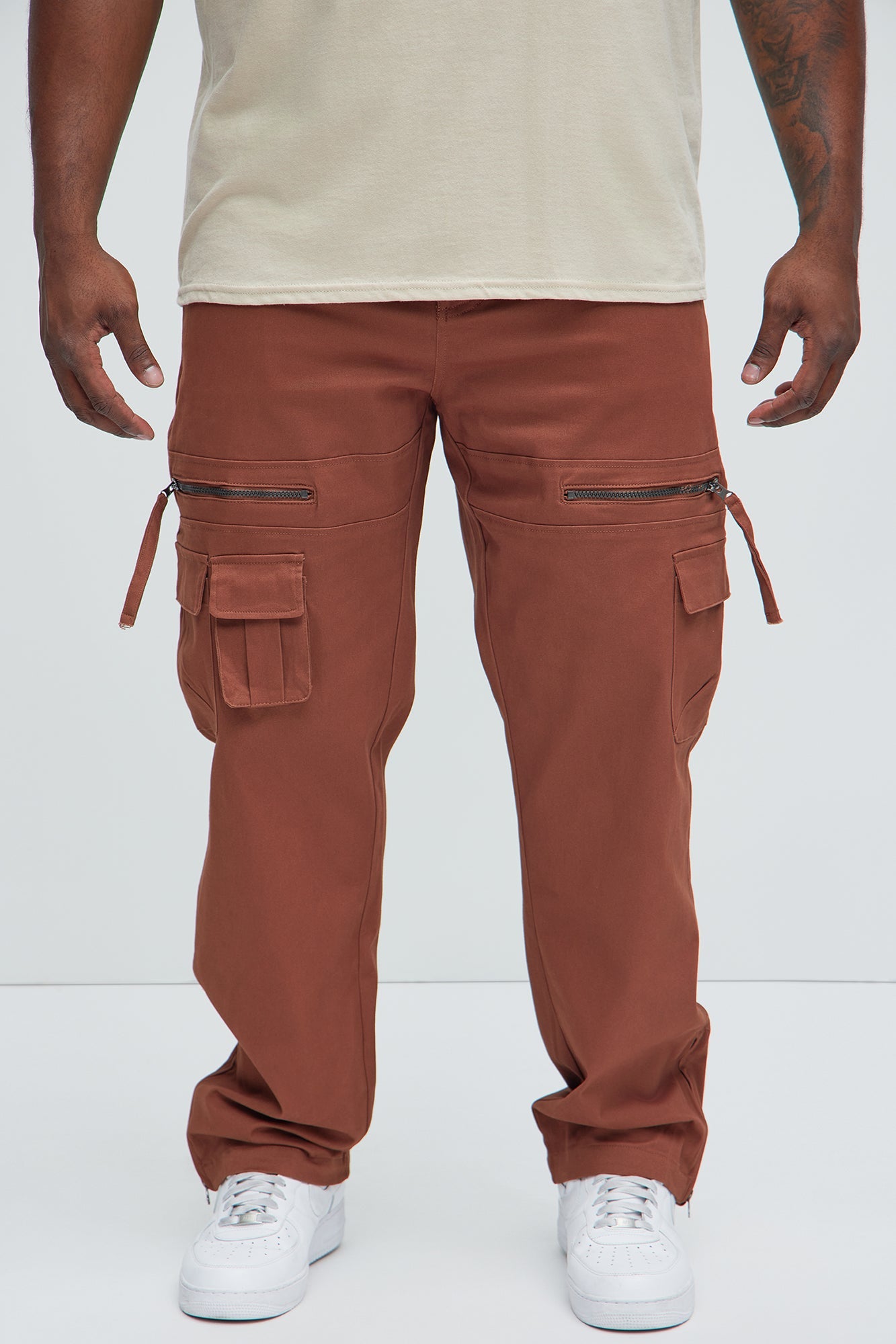 Camera Flash On Cargo Pants - Brown