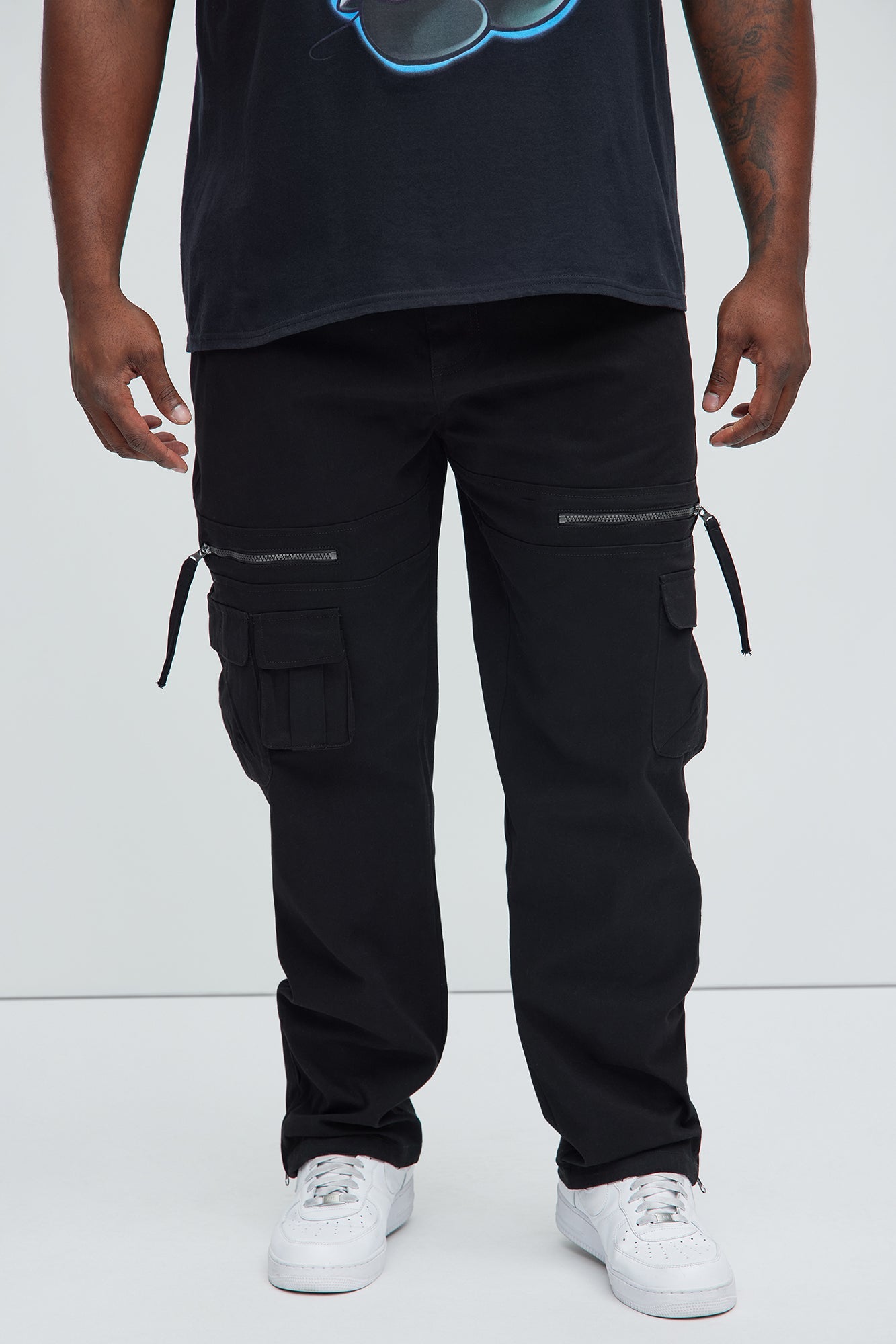 Camera Flash On Cargo Pants - Black