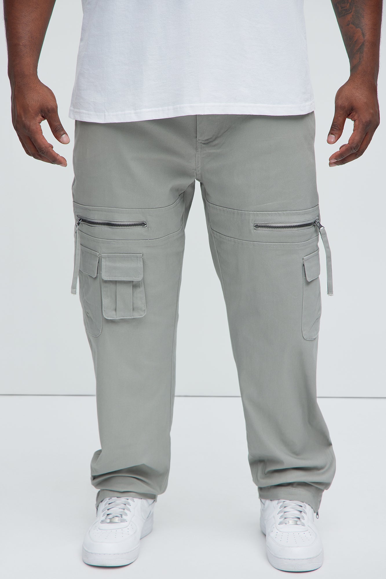 Camera Flash On Cargo Pants - Grey