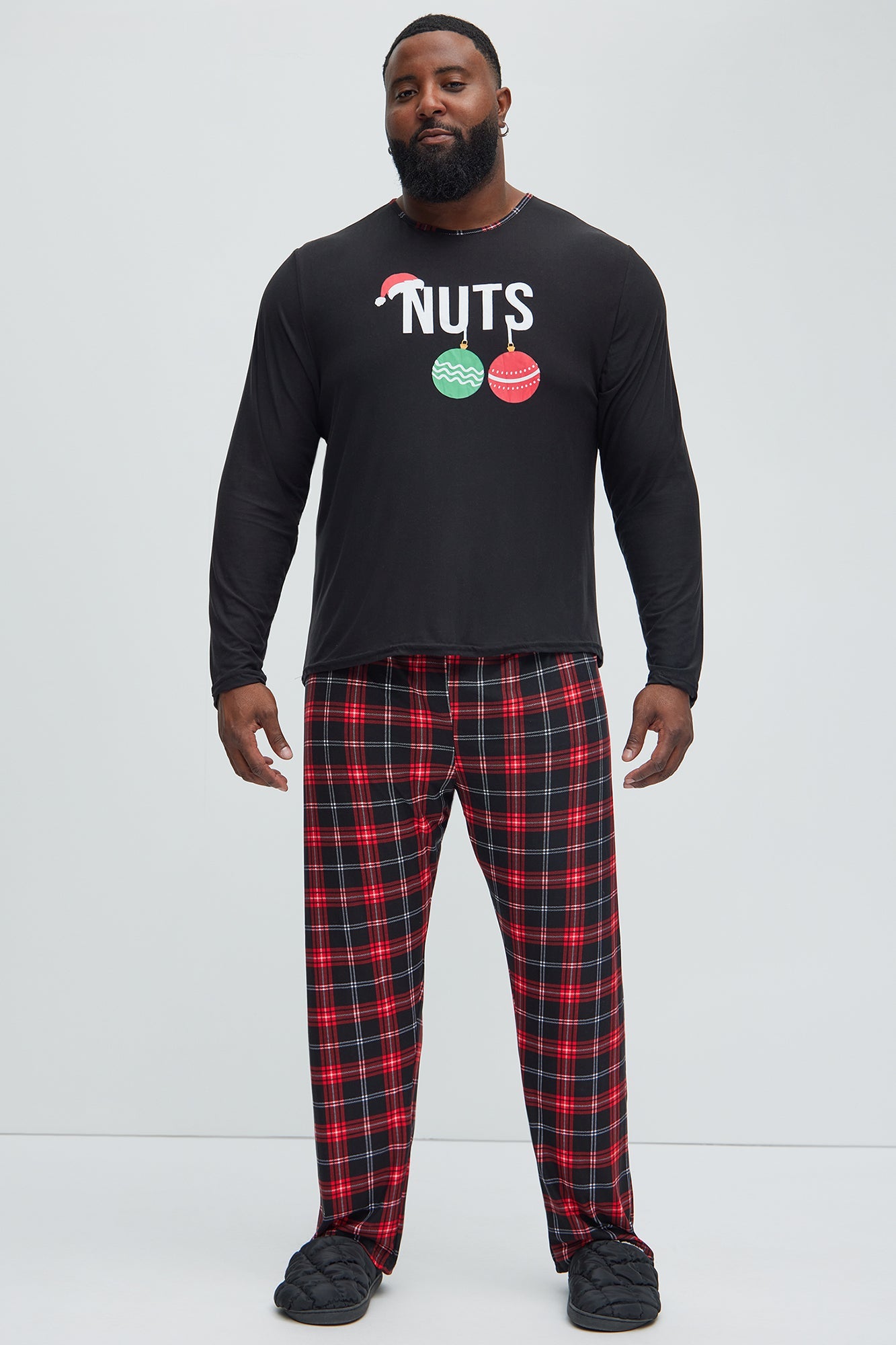Naughty Chestnuts Holiday PJ Set - Black/Red