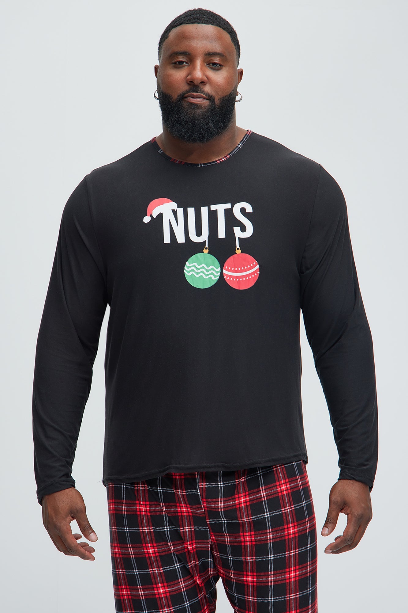 Naughty Chestnuts Holiday PJ Set - Black/Red