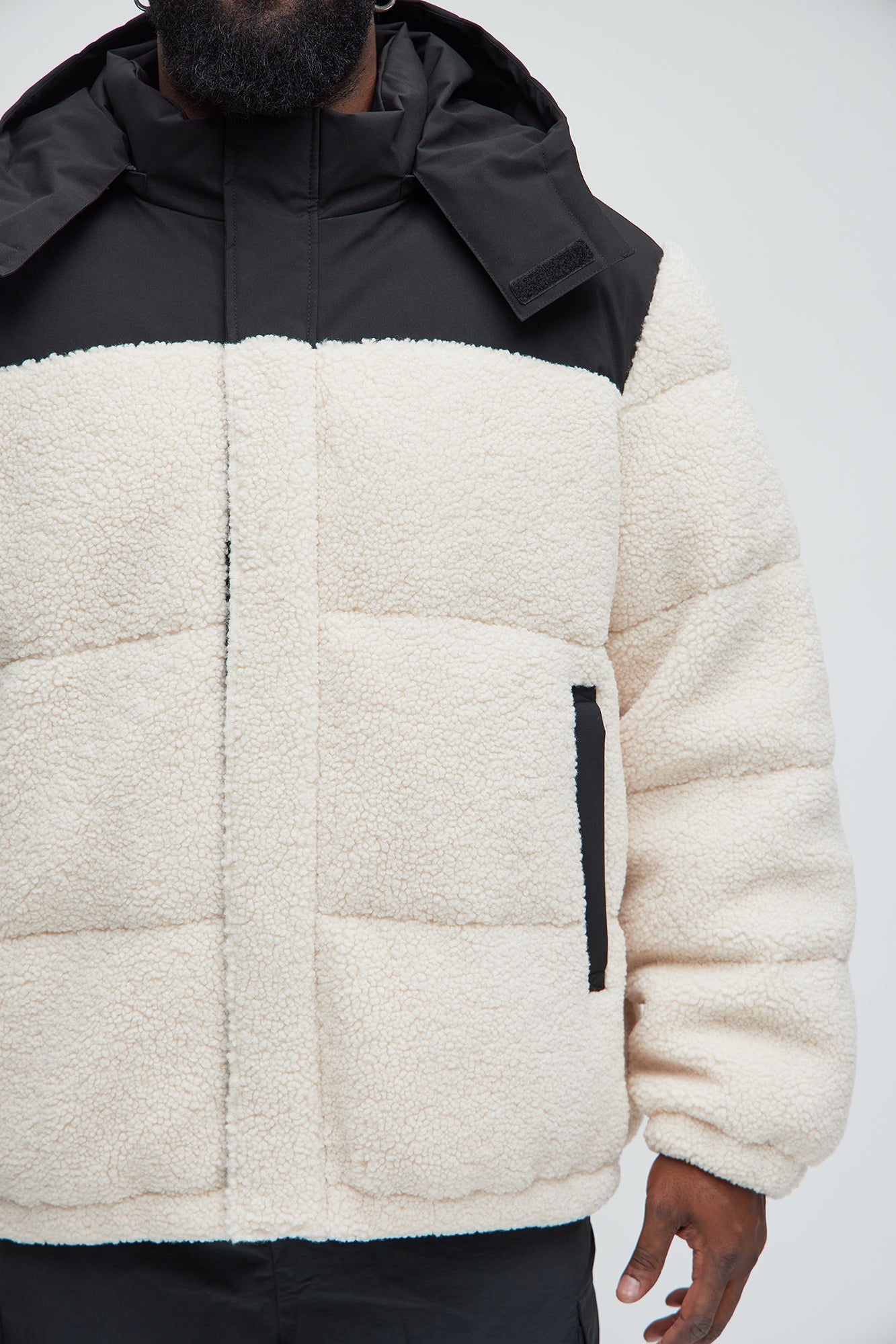 Real Thoughts Colorblock Puffer - Tan/Multi