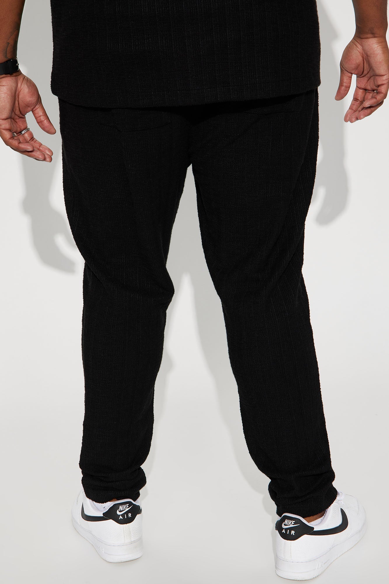 Dean Textured Slim Pants - Black
