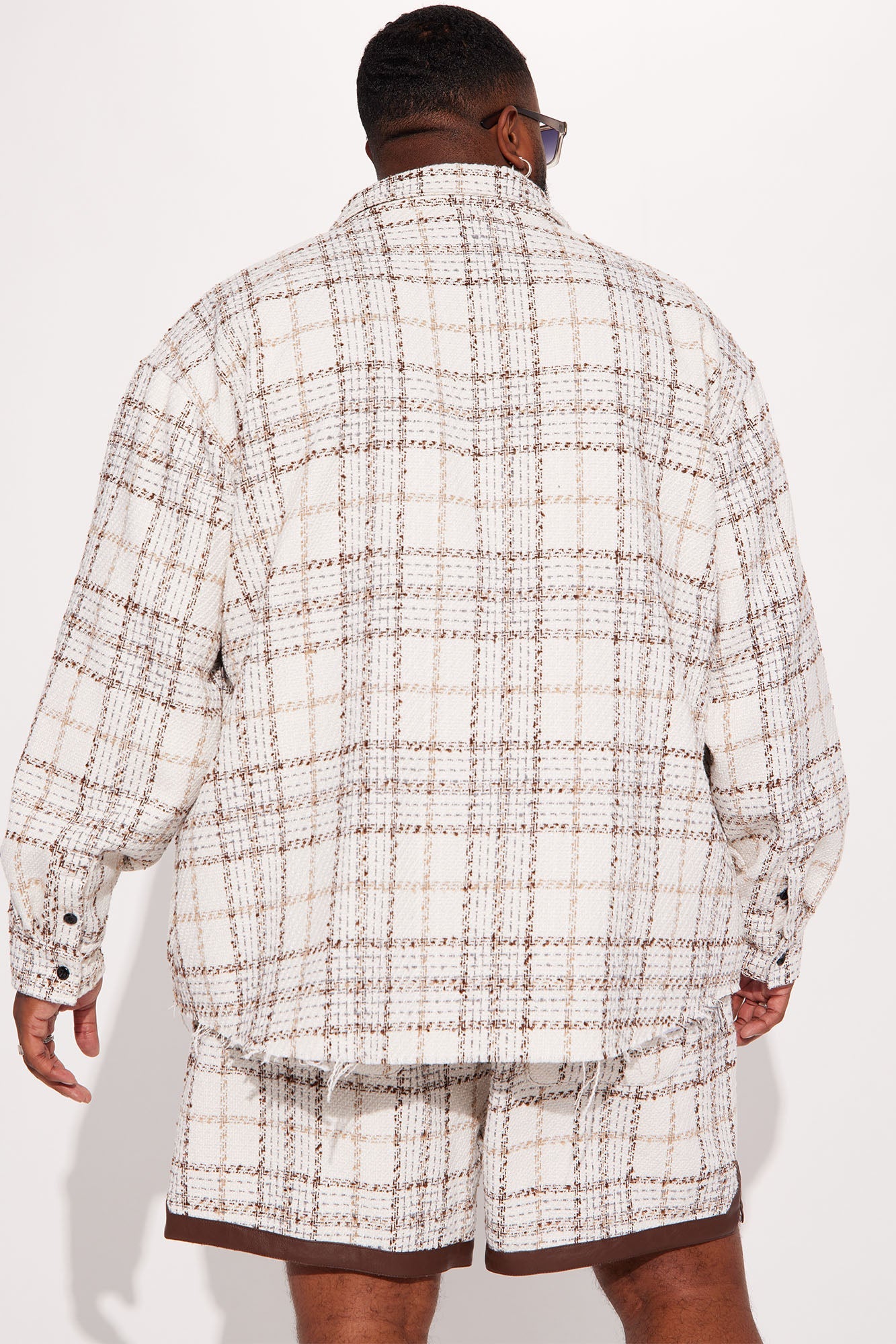 Casual Act Plaid Shacket - White/combo