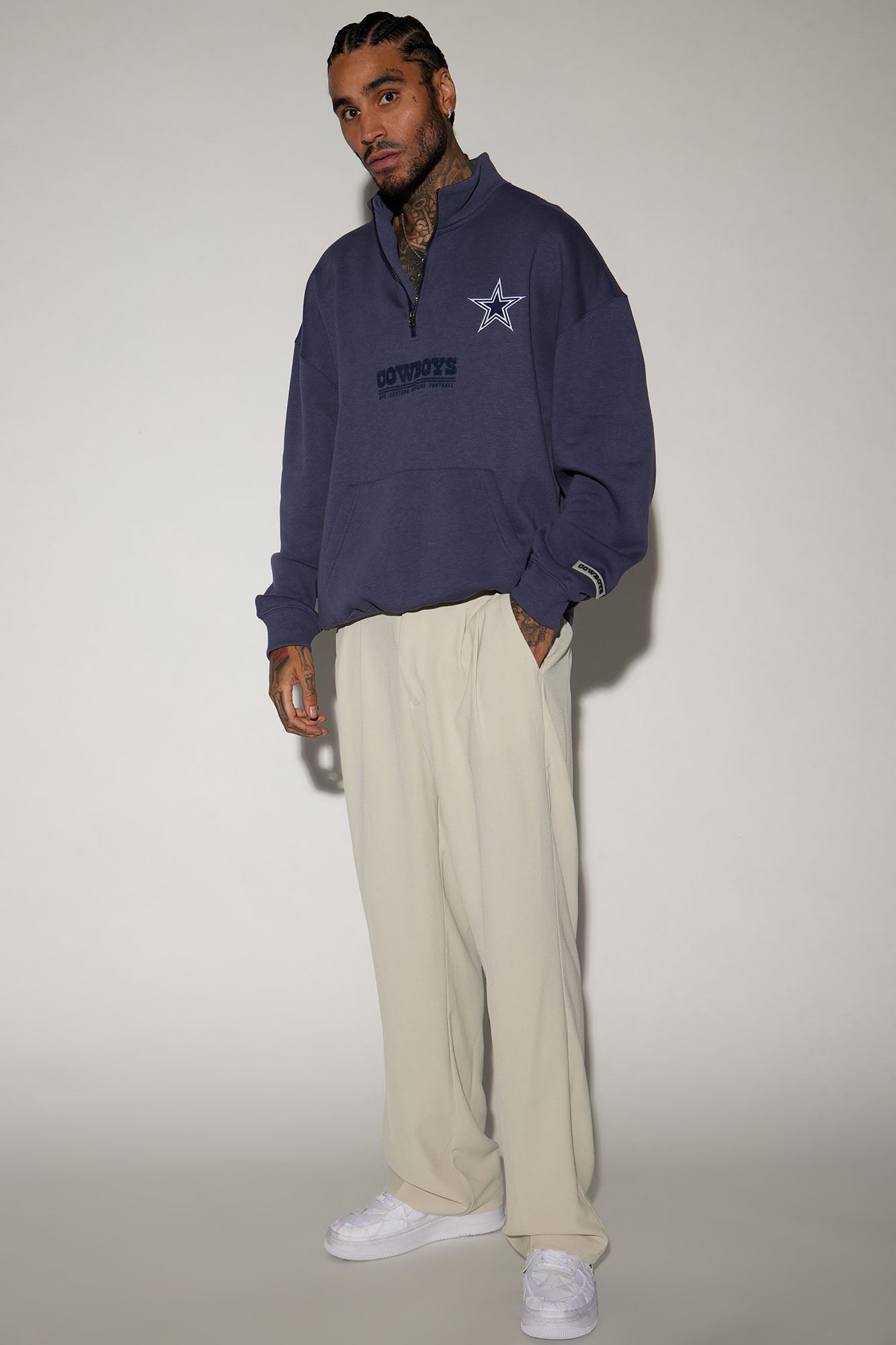 Cowboys Essential Quarter Zip Sweatershirt - Navy/combo