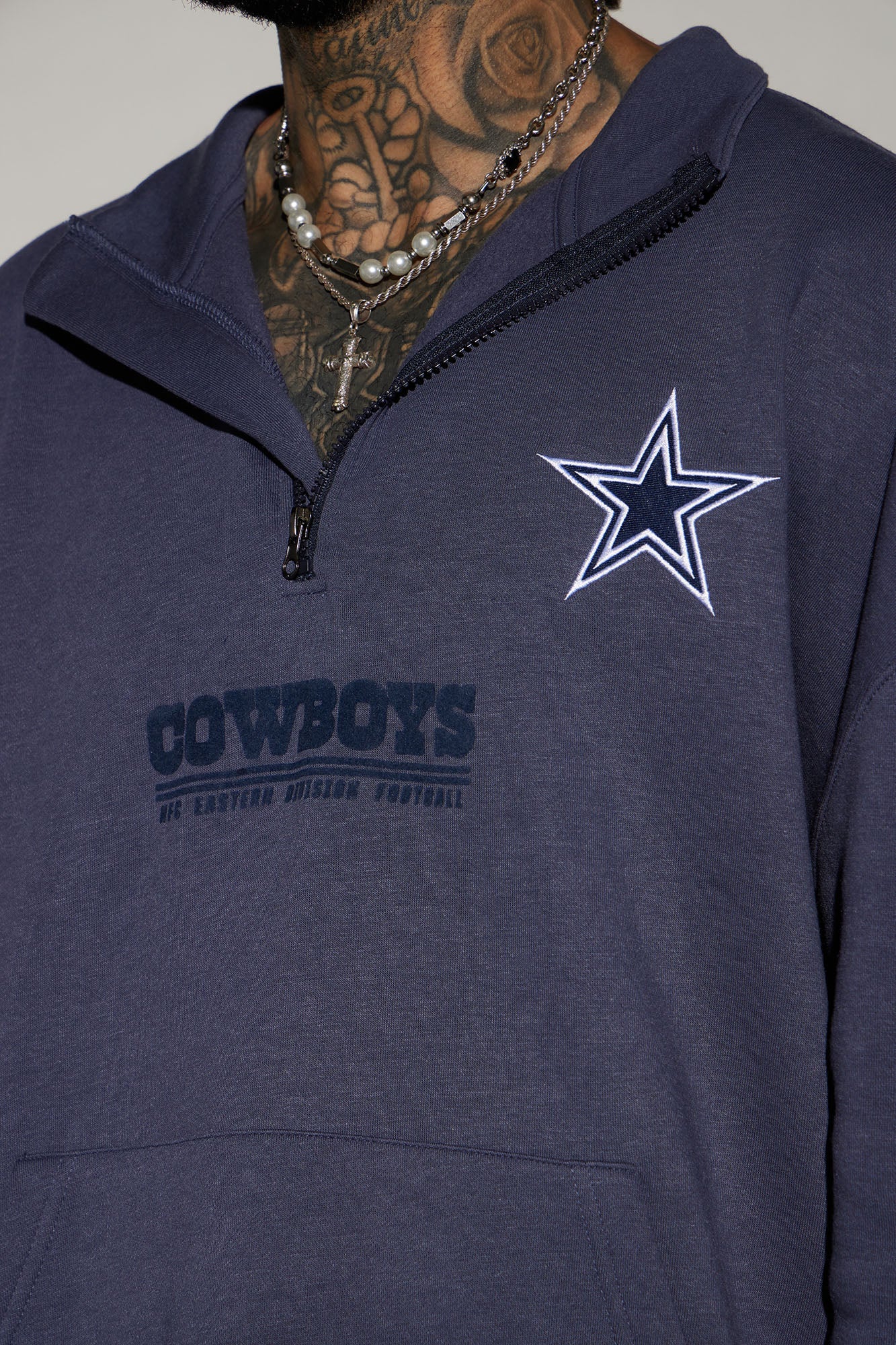 Cowboys Essential Quarter Zip Sweatershirt - Navy/combo