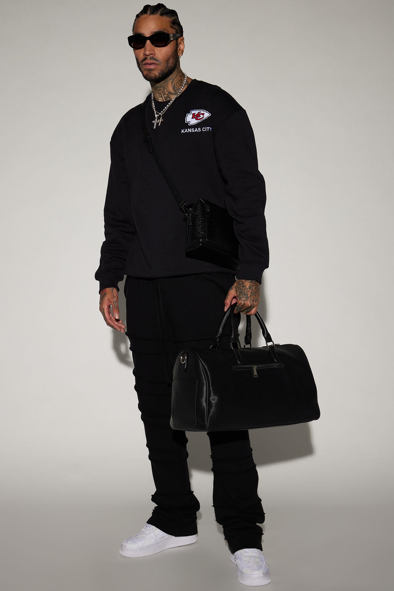 Chiefs Higher Education Fleece Crew Neck Sweater - Black/combo