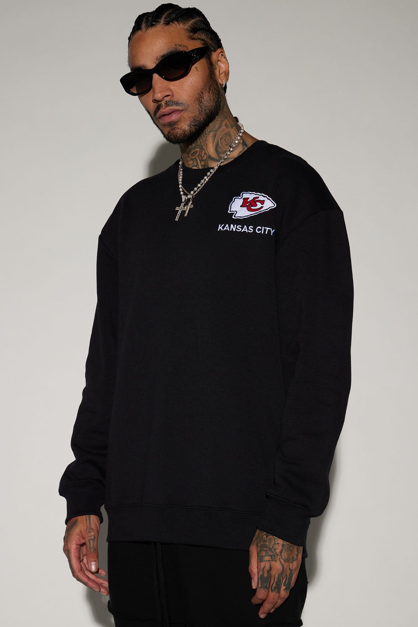 Chiefs Higher Education Fleece Crew Neck Sweater - Black/combo
