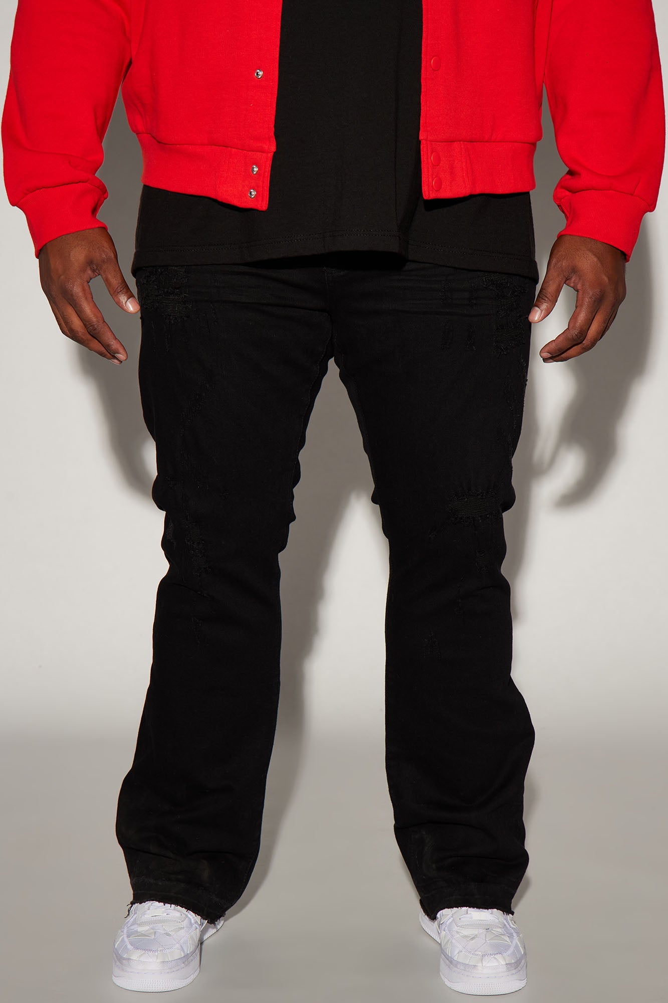 Do You Mind Stacked Skinny Flare Jeans - Black