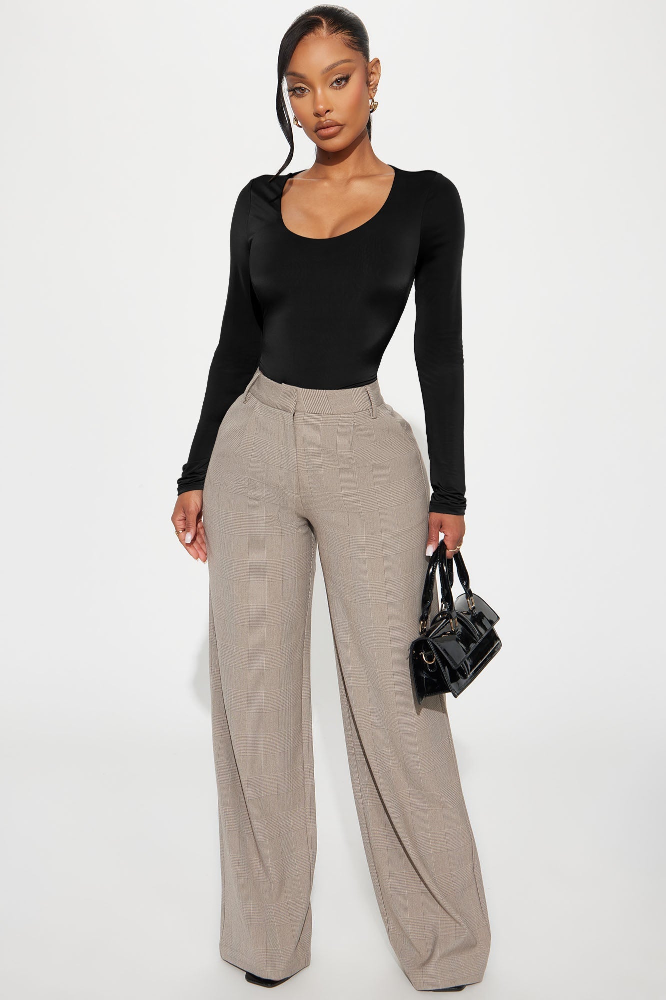 Sabrina Double Lined Long Sleeve Top - Black