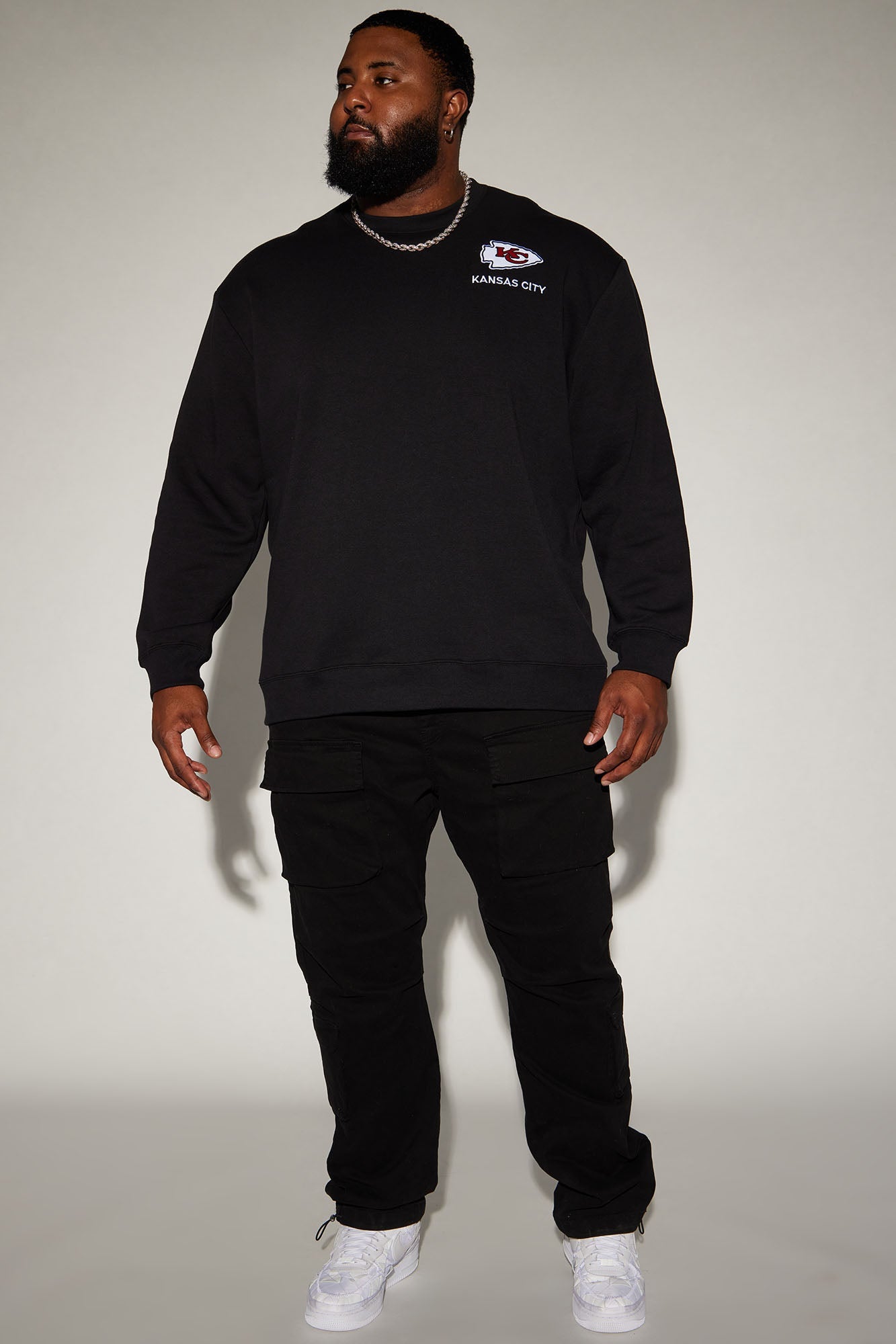Chiefs Higher Education Fleece Crew Neck Sweater - Black/combo