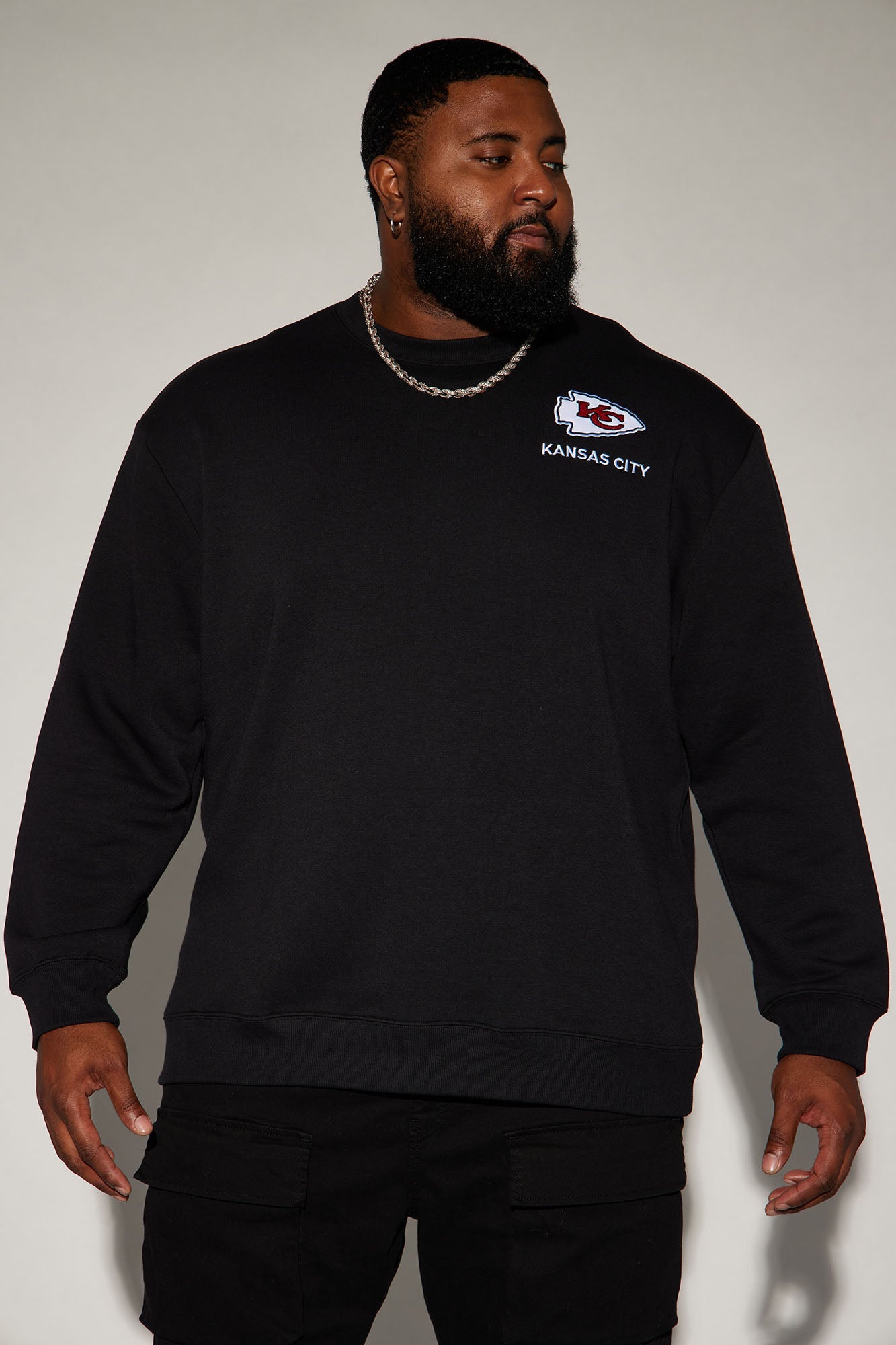 Chiefs Higher Education Fleece Crew Neck Sweater - Black/combo