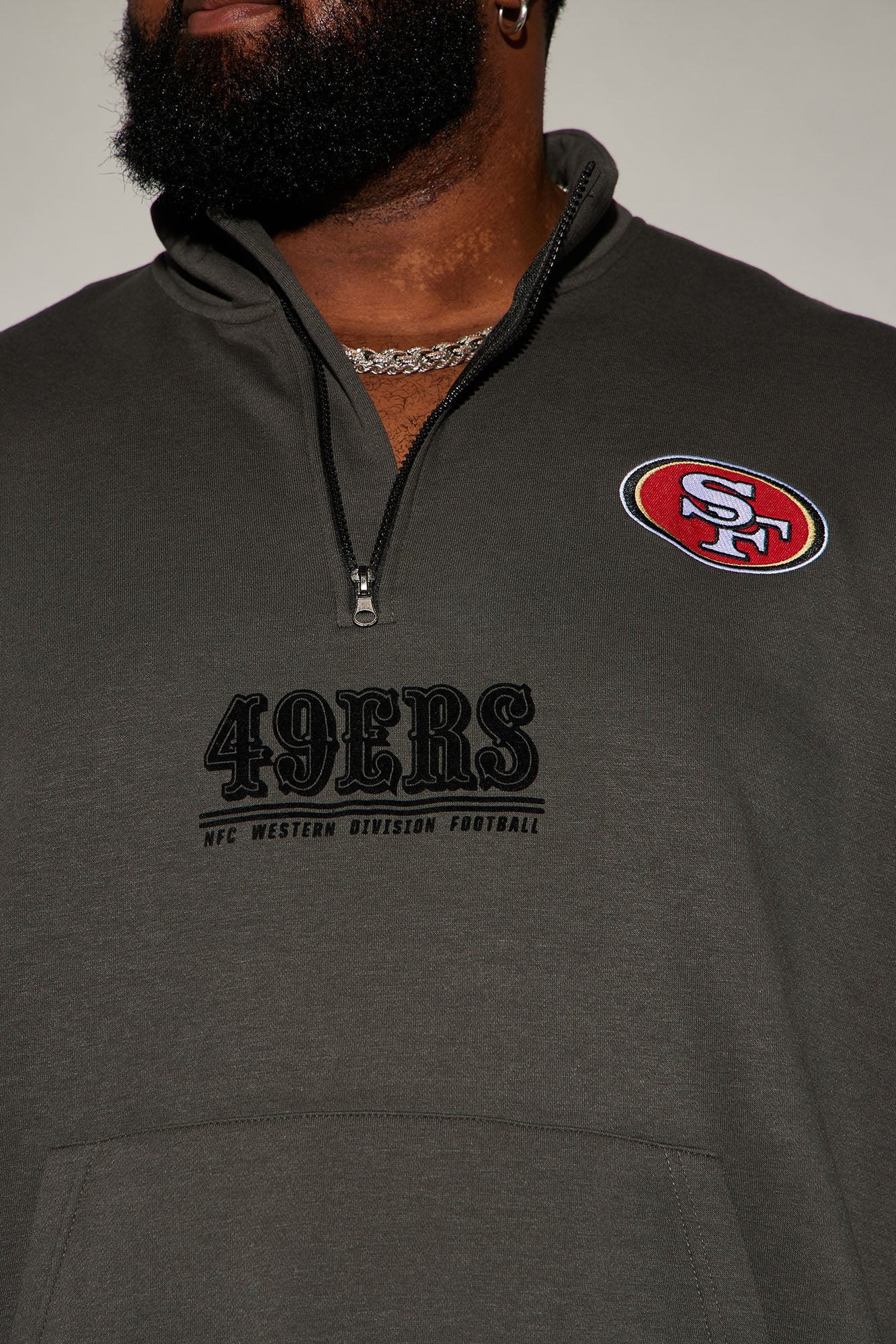 49ers Essential Quarter Zip Sweatershirt - Grey/combo