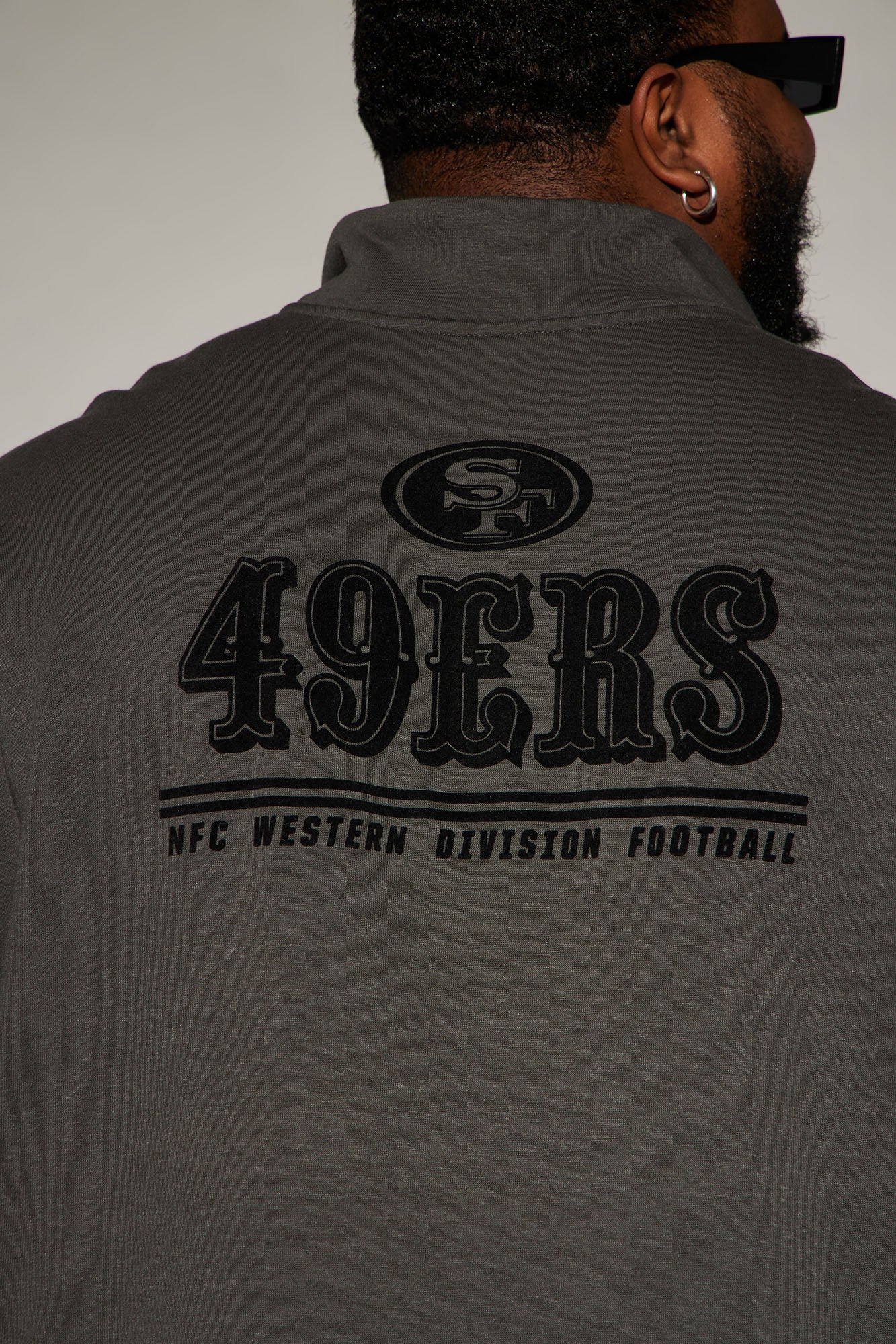 49ers Essential Quarter Zip Sweatershirt - Grey/combo