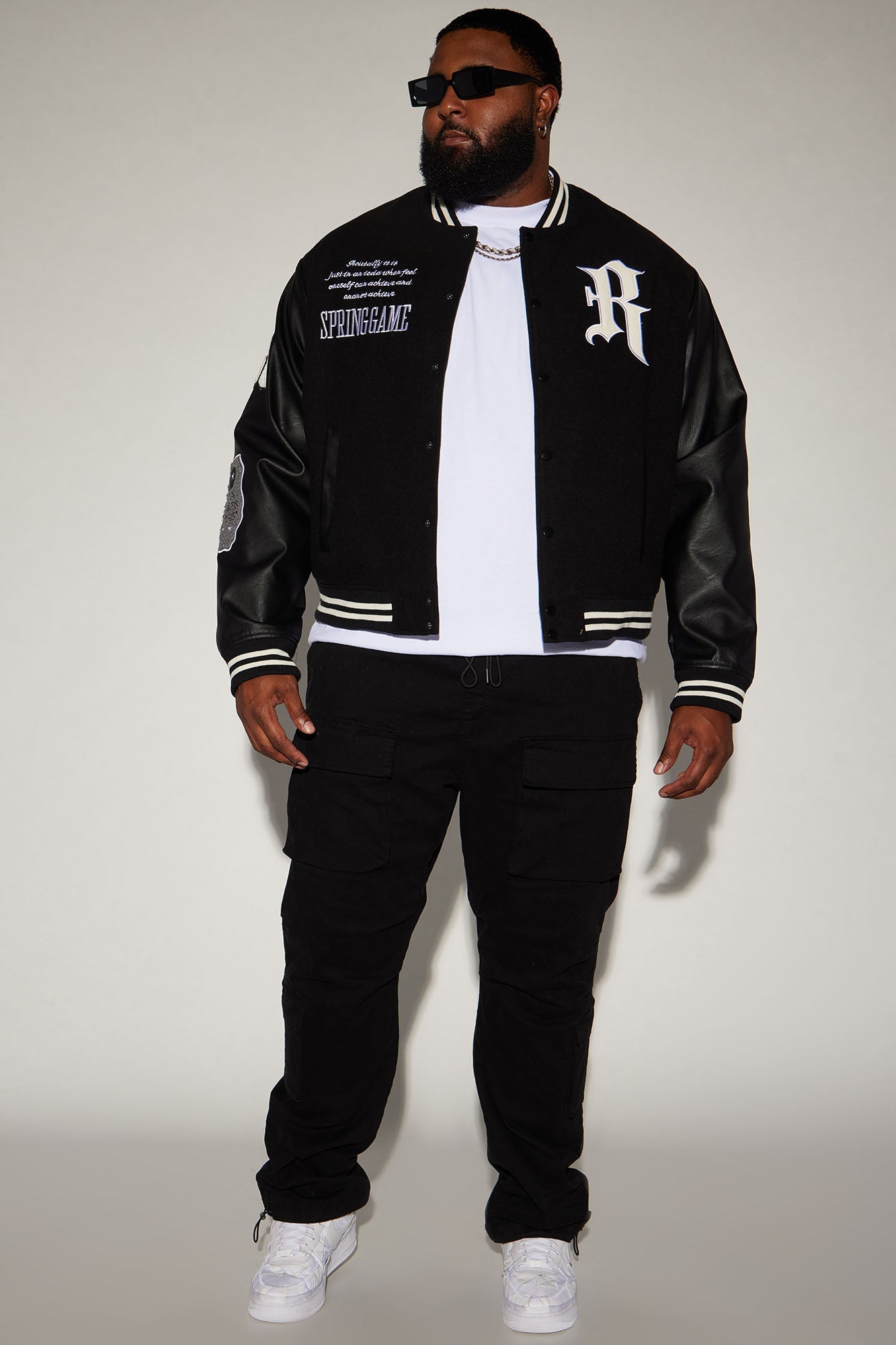 Spring Game Varsity Jacket - Black