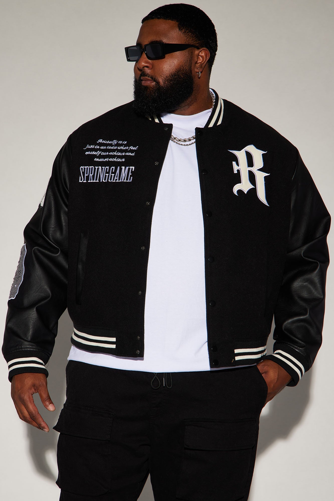 Spring Game Varsity Jacket - Black