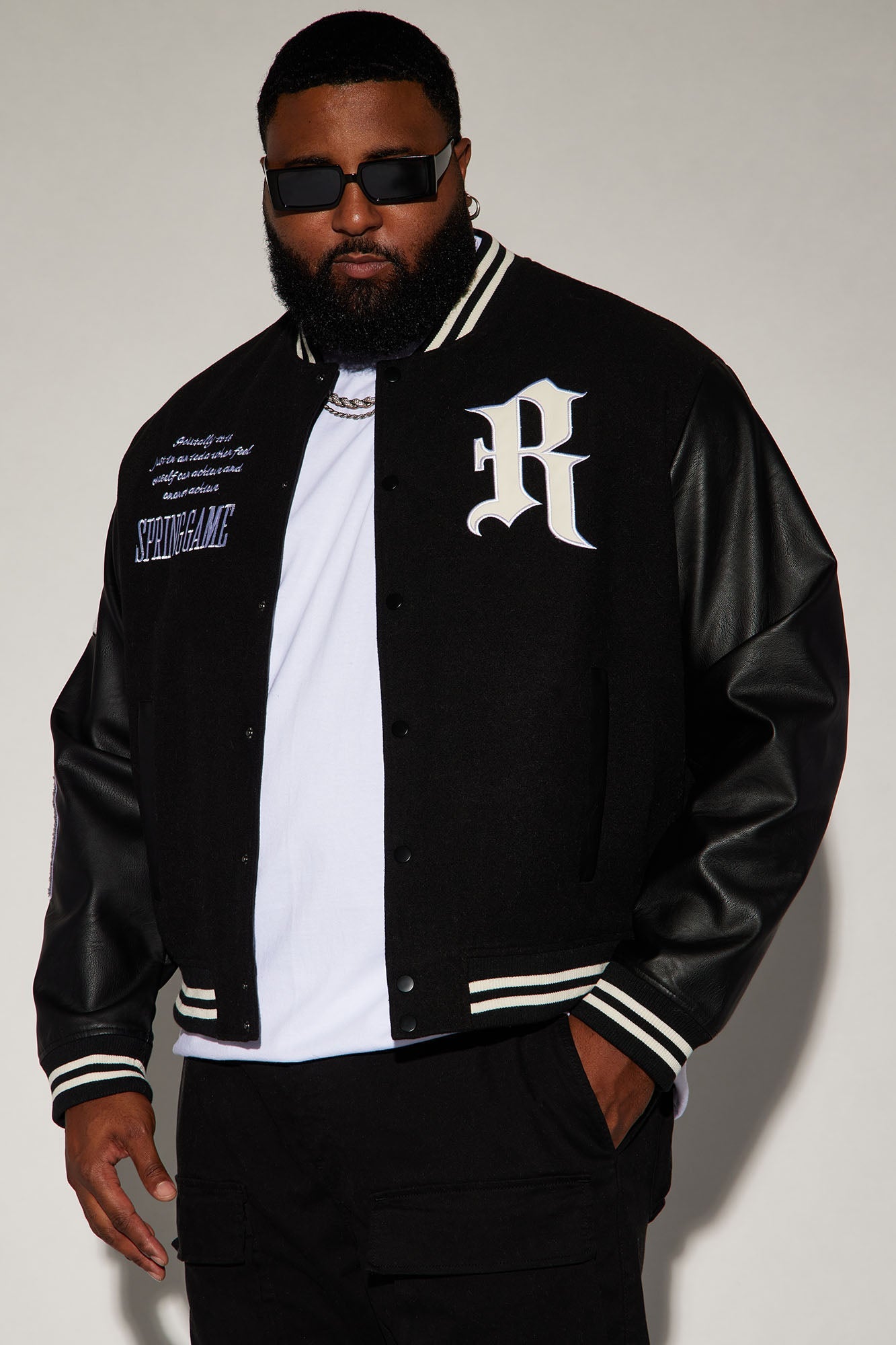 Spring Game Varsity Jacket - Black
