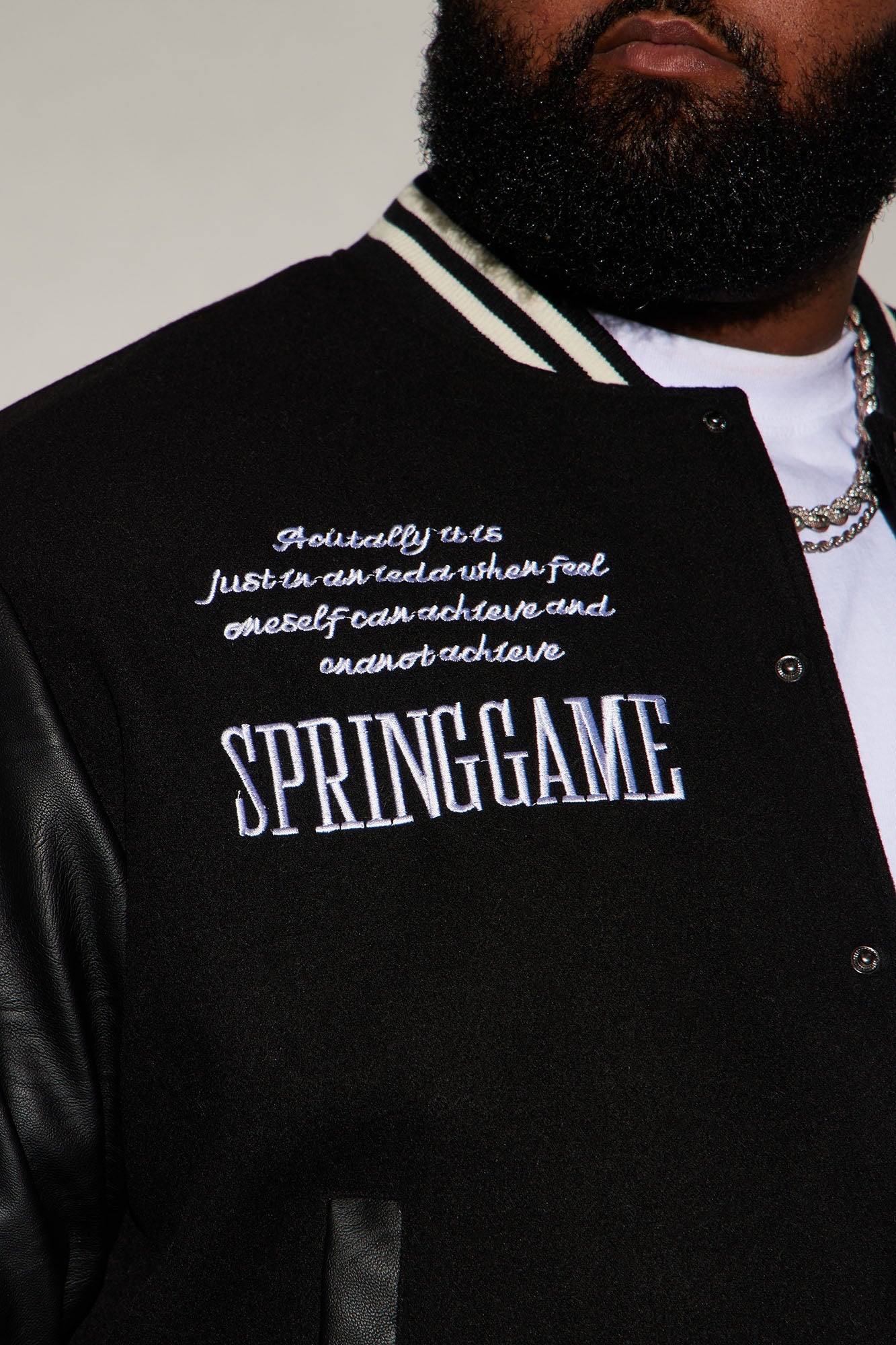 Spring Game Varsity Jacket - Black