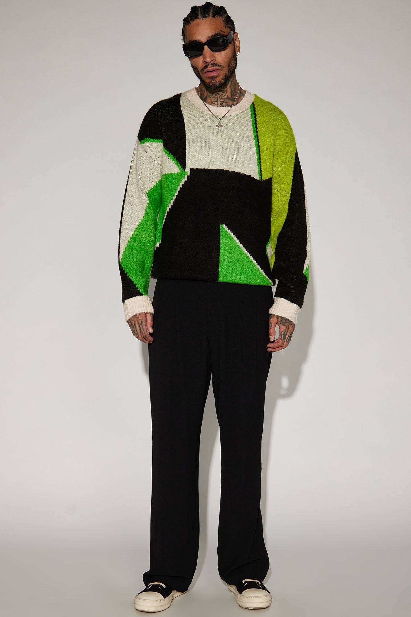 Worth It Crewneck Sweater - Green/combo