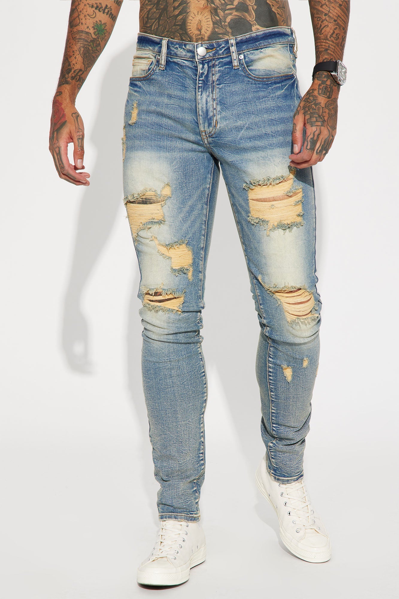 Feeling Irresistible Stacked Skinny Jeans - Vintage Blue Wash