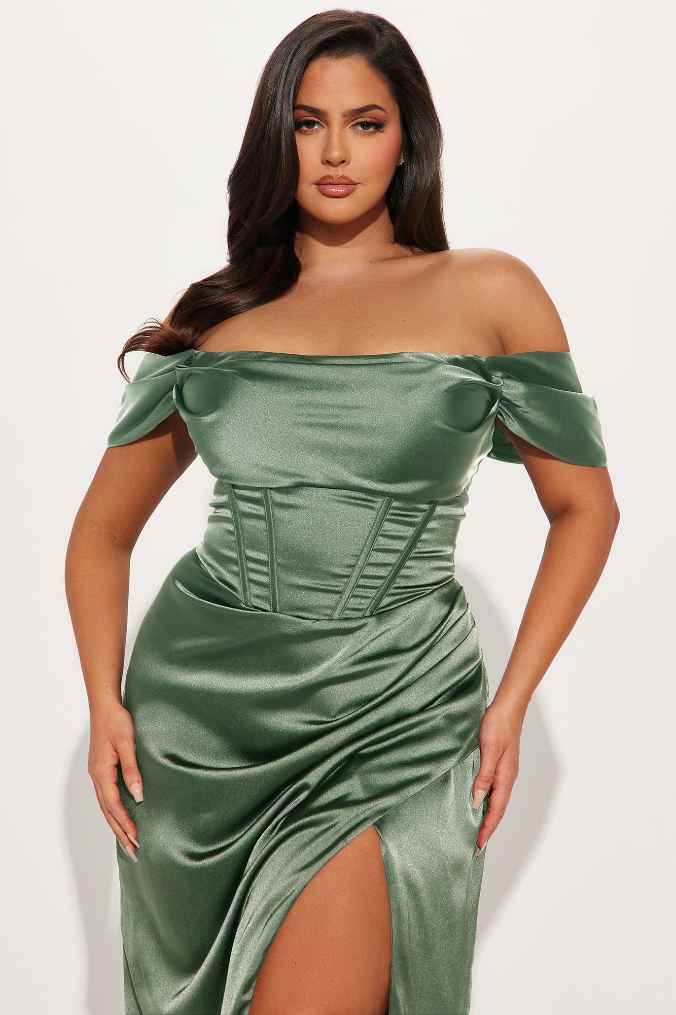 Andrea Corset Gown - Sage