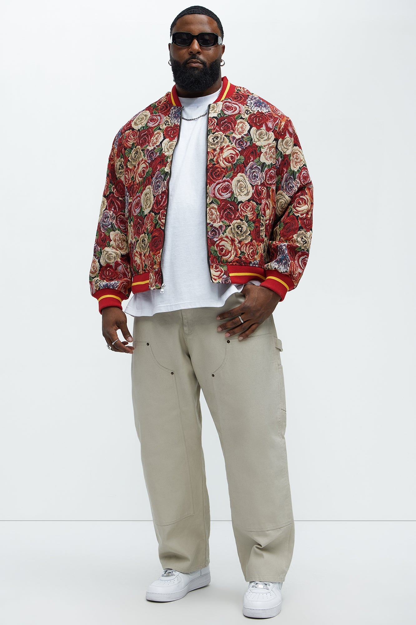Ditson Tapestry Varsity Jacket - Red/combo