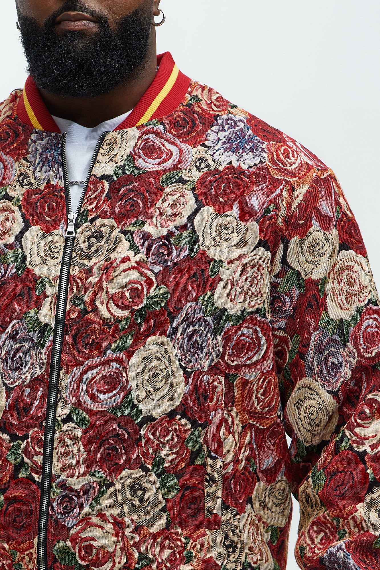 Ditson Tapestry Varsity Jacket - Red/combo