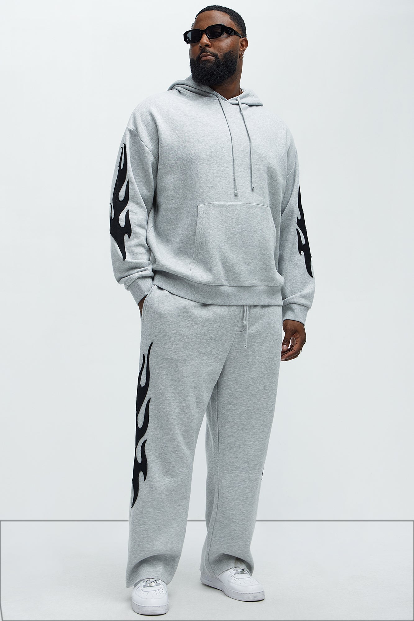 Flame Time Tyson Straight Sweatpants - Heather Grey