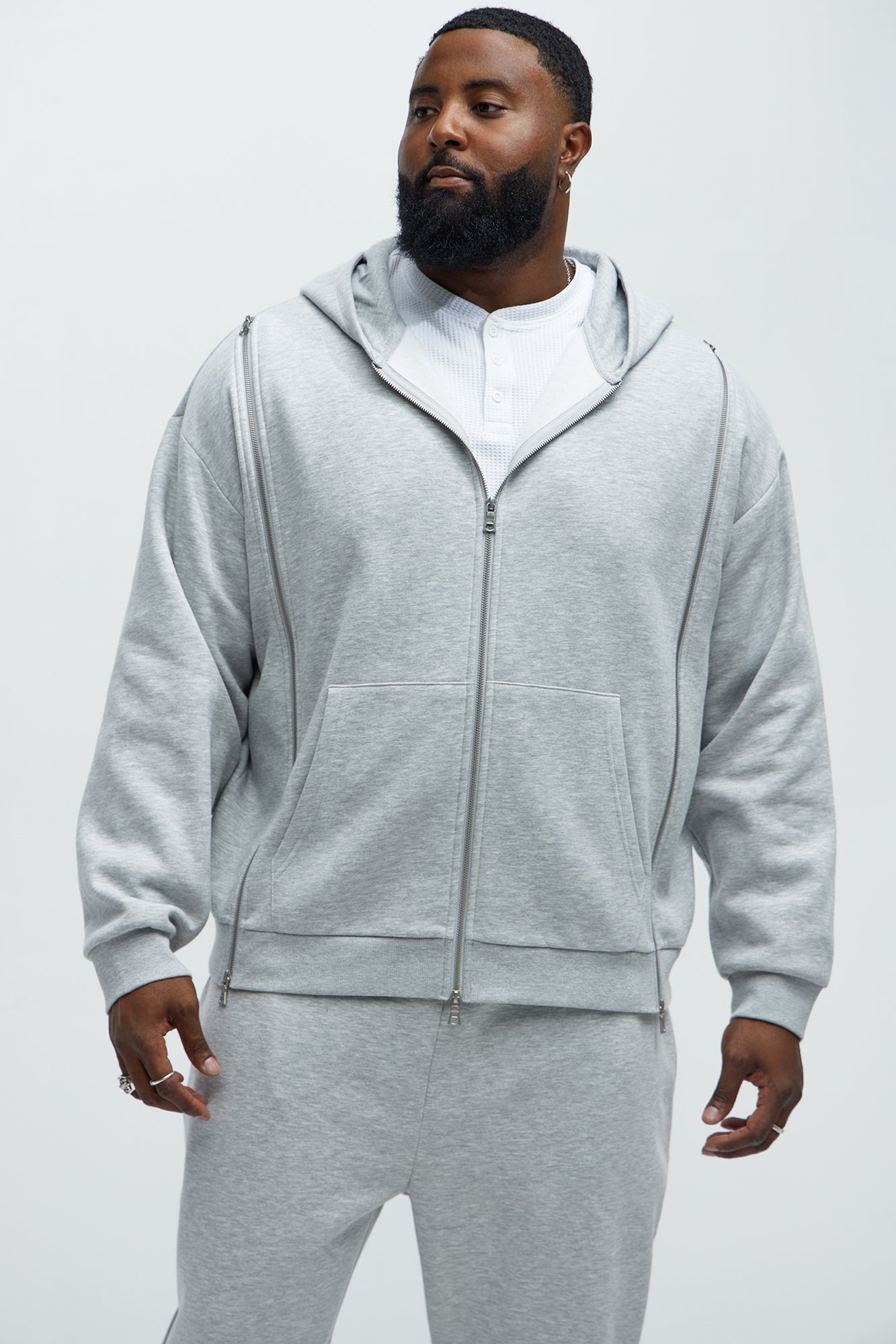 Tyson Stay Away Zip Up Hoodie - Heather Grey