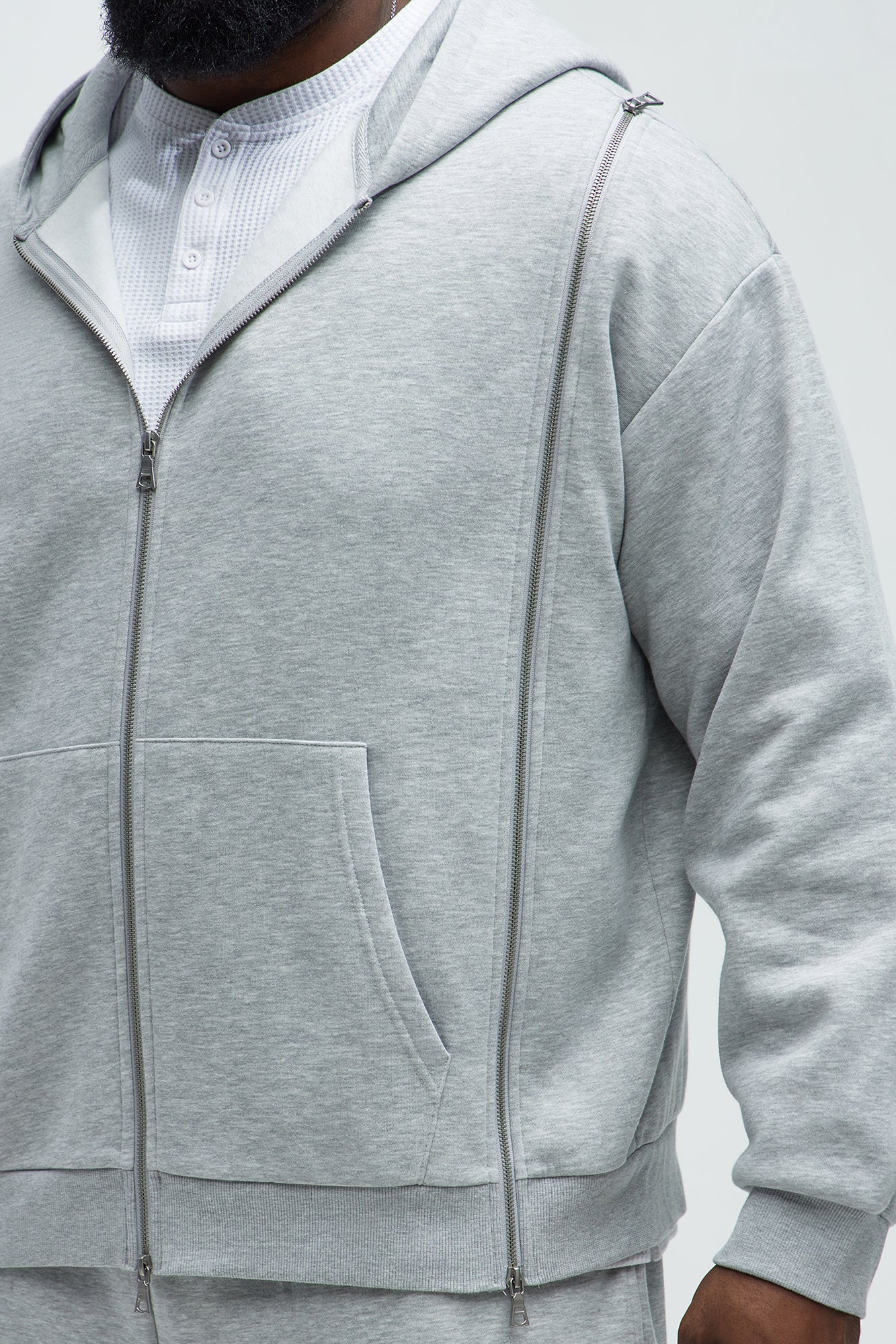 Tyson Stay Away Zip Up Hoodie - Heather Grey