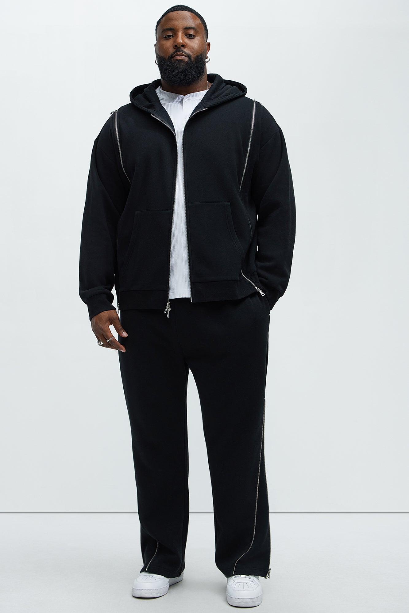 Tyson Stay Away Zip Up Hoodie - Black