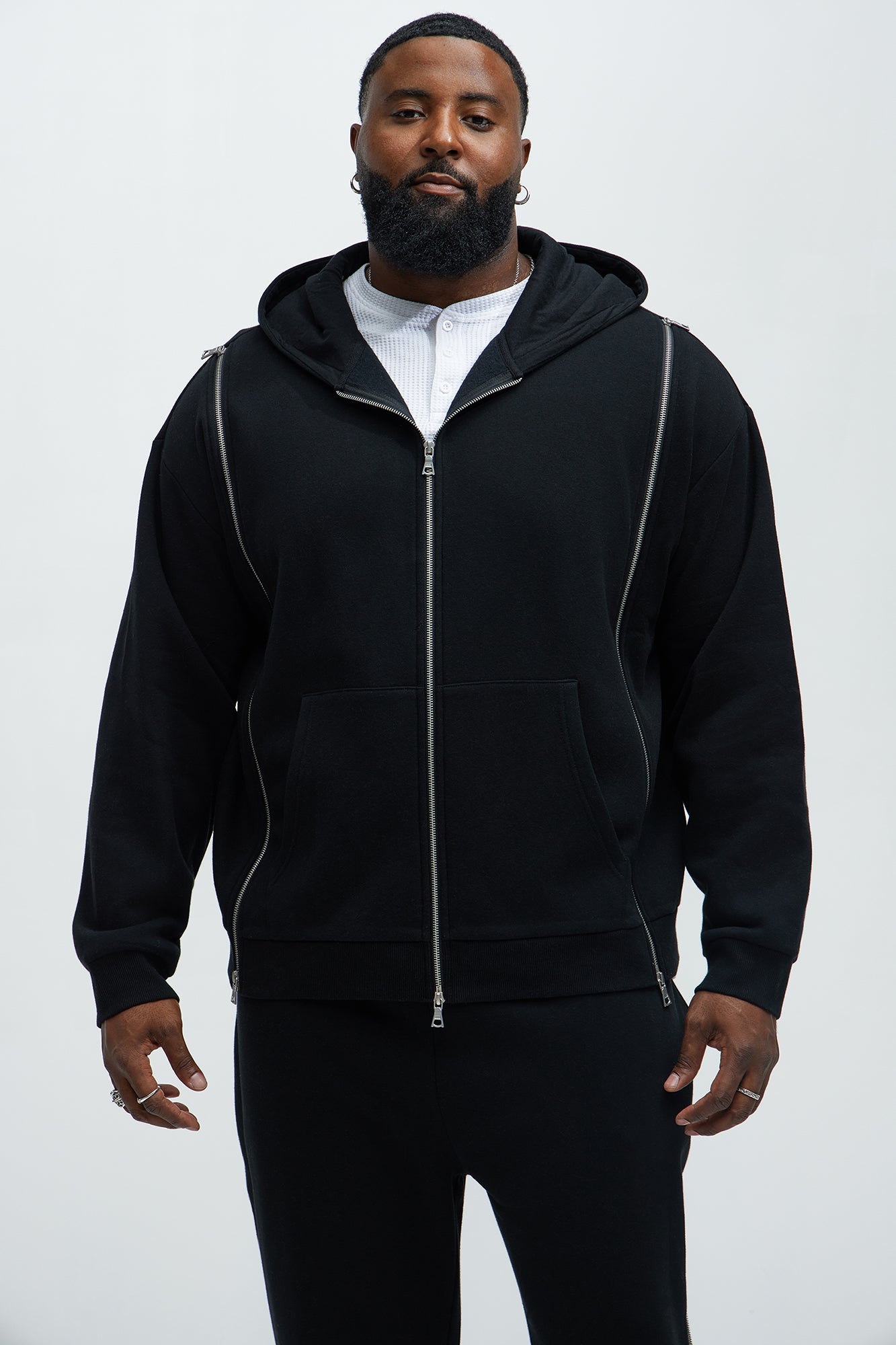 Tyson Stay Away Zip Up Hoodie - Black