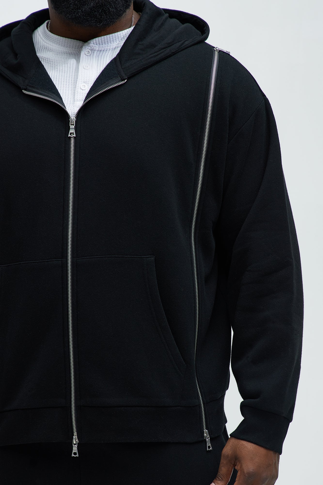Tyson Stay Away Zip Up Hoodie - Black