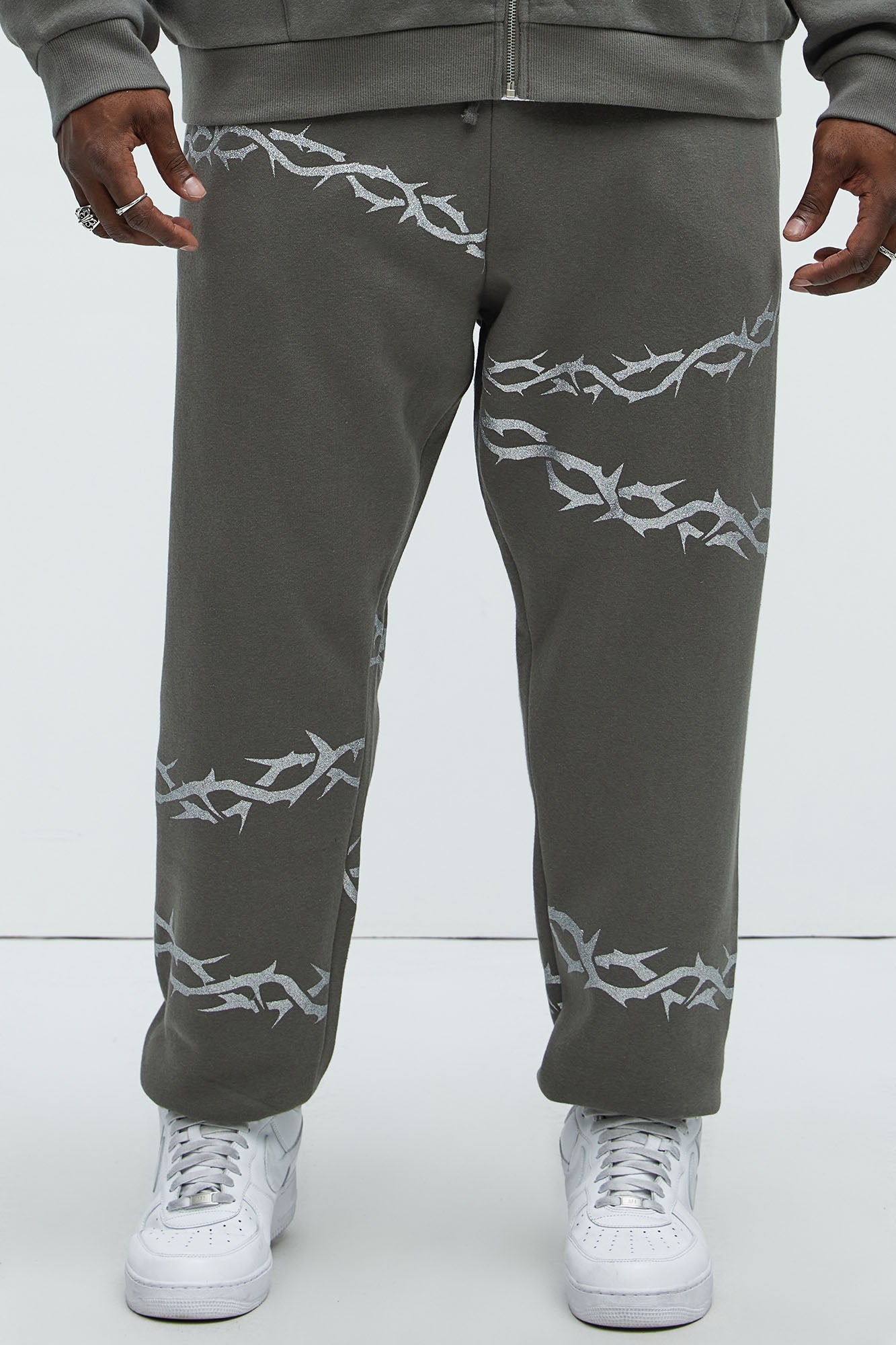 Tyson Barbed Wire Oversized Heavy Jogger - Charcoal
