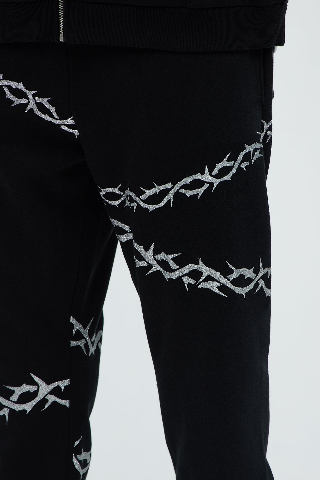 Tyson Barbed Wire Oversized Heavy Jogger - Black