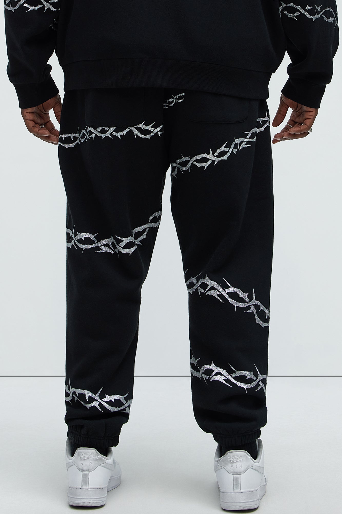 Tyson Barbed Wire Oversized Heavy Jogger - Black