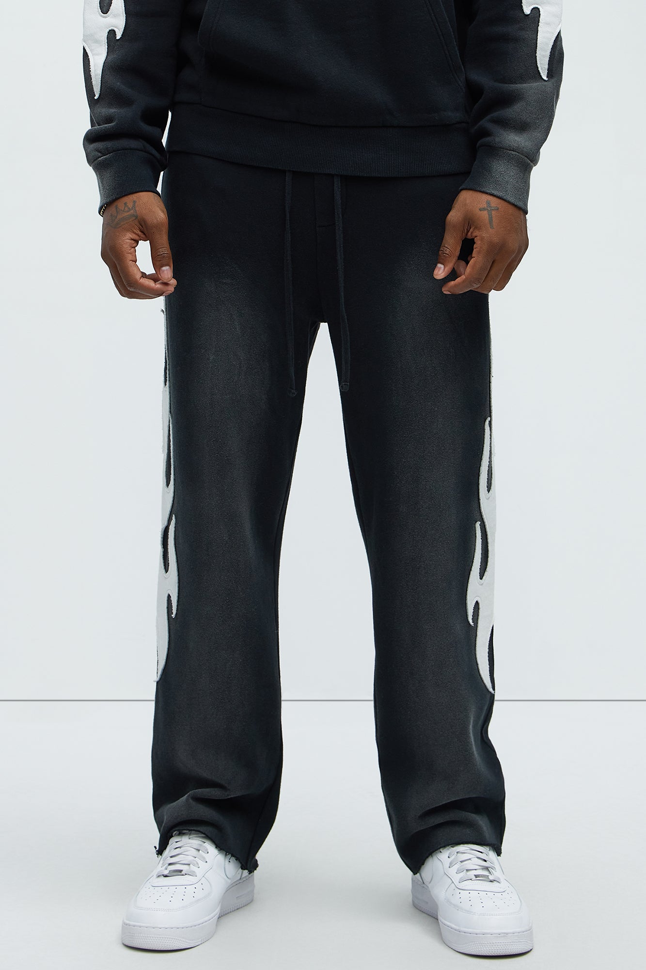 Flame Time Tyson Straight Sweatpants - Black