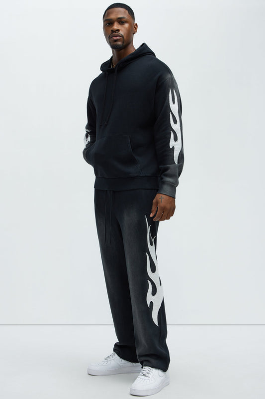 Flame Time Tyson Straight Sweatpants - Black