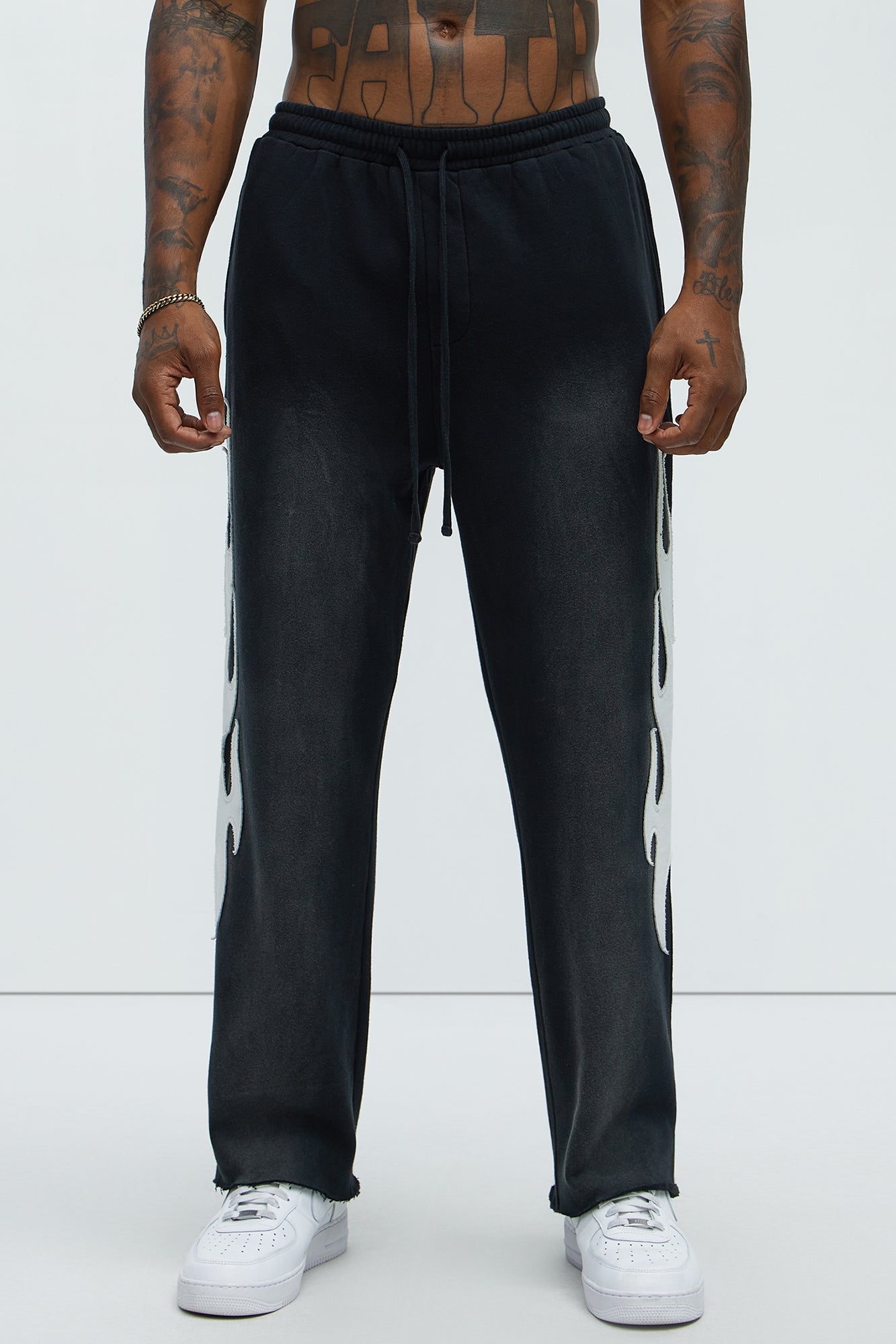 Flame Time Tyson Straight Sweatpants - Black