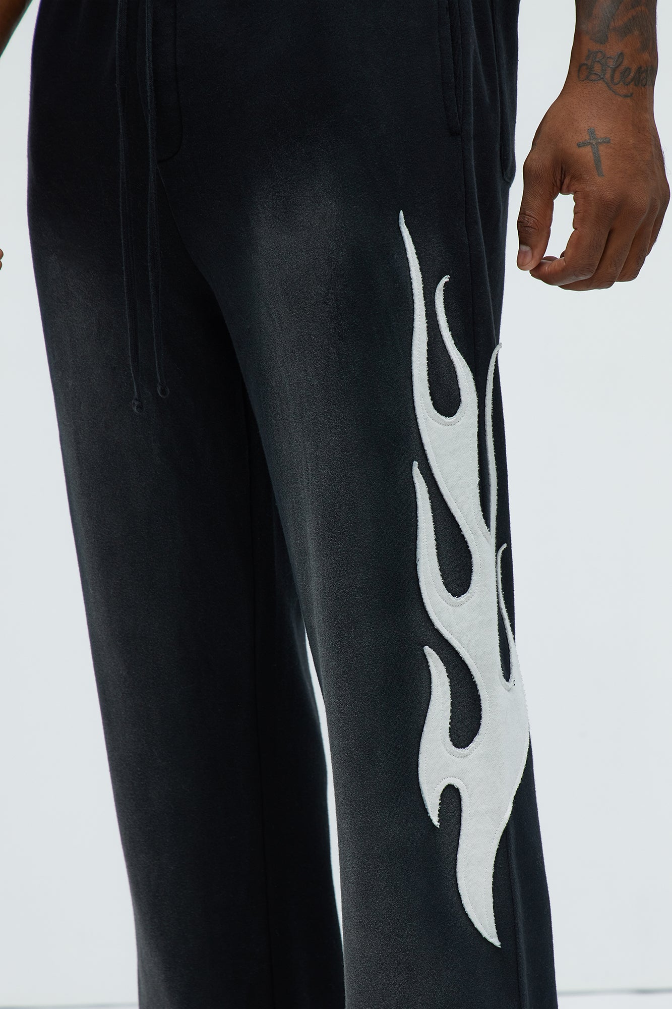 Flame Time Tyson Straight Sweatpants - Black