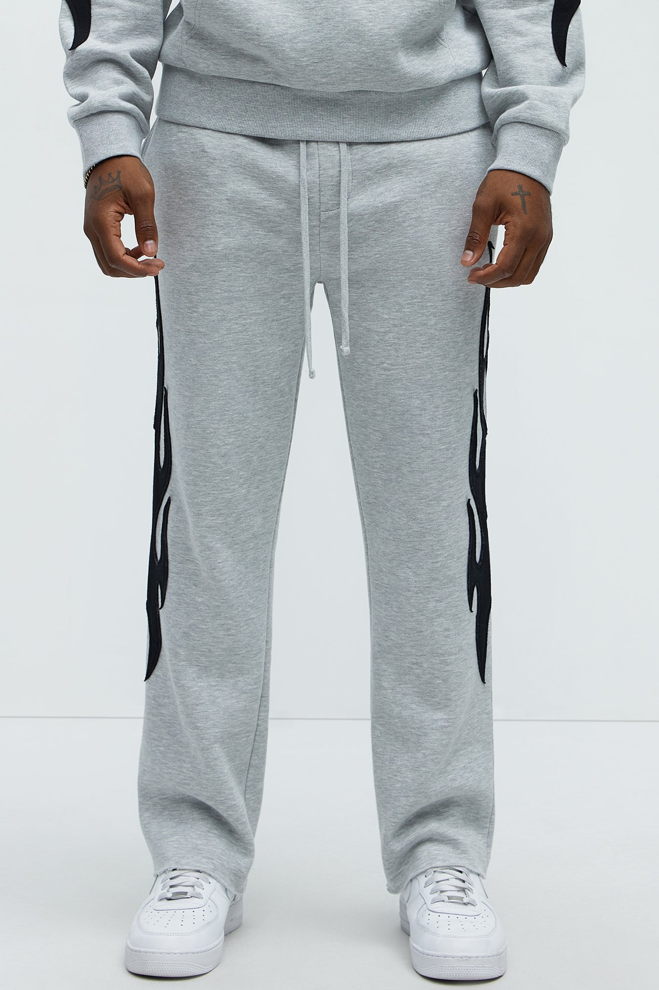 Flame Time Tyson Straight Sweatpants - Heather Grey