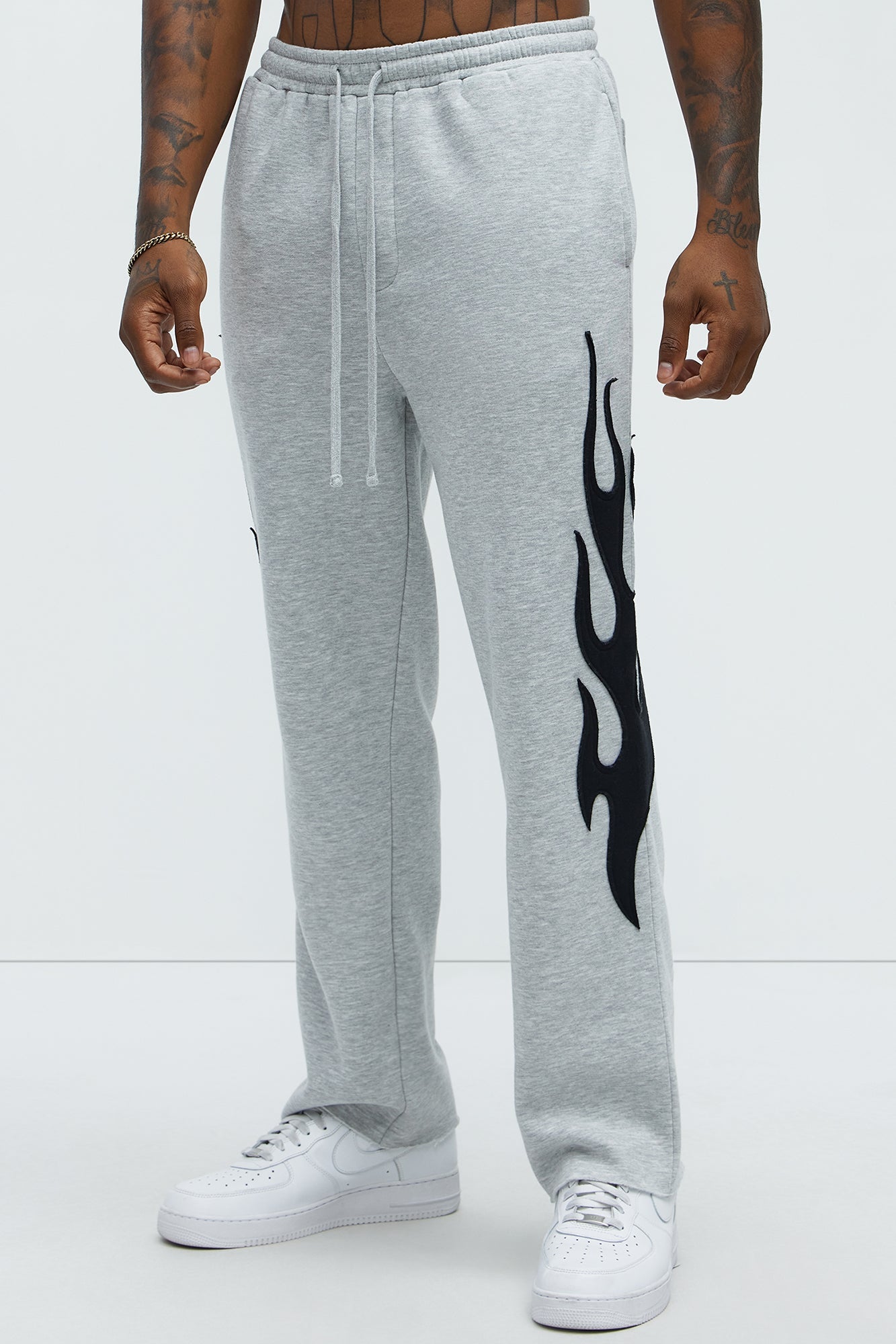 Flame Time Tyson Straight Sweatpants - Heather Grey
