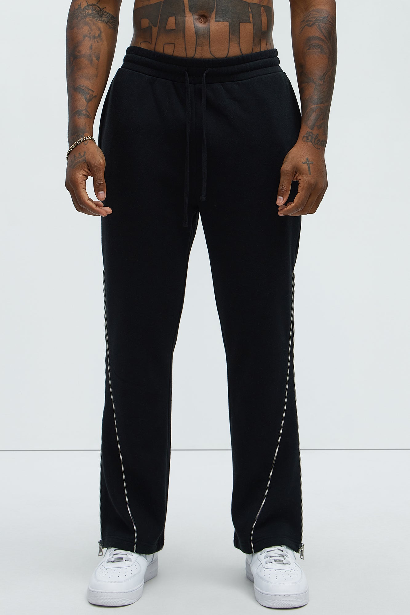 Tyson Stay Away Relaxed Flare Sweatpants - Black