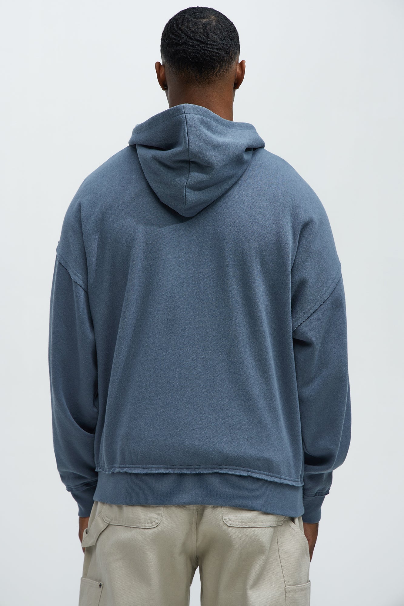Tyson Bling Oversized Zip Hoodie - Blue